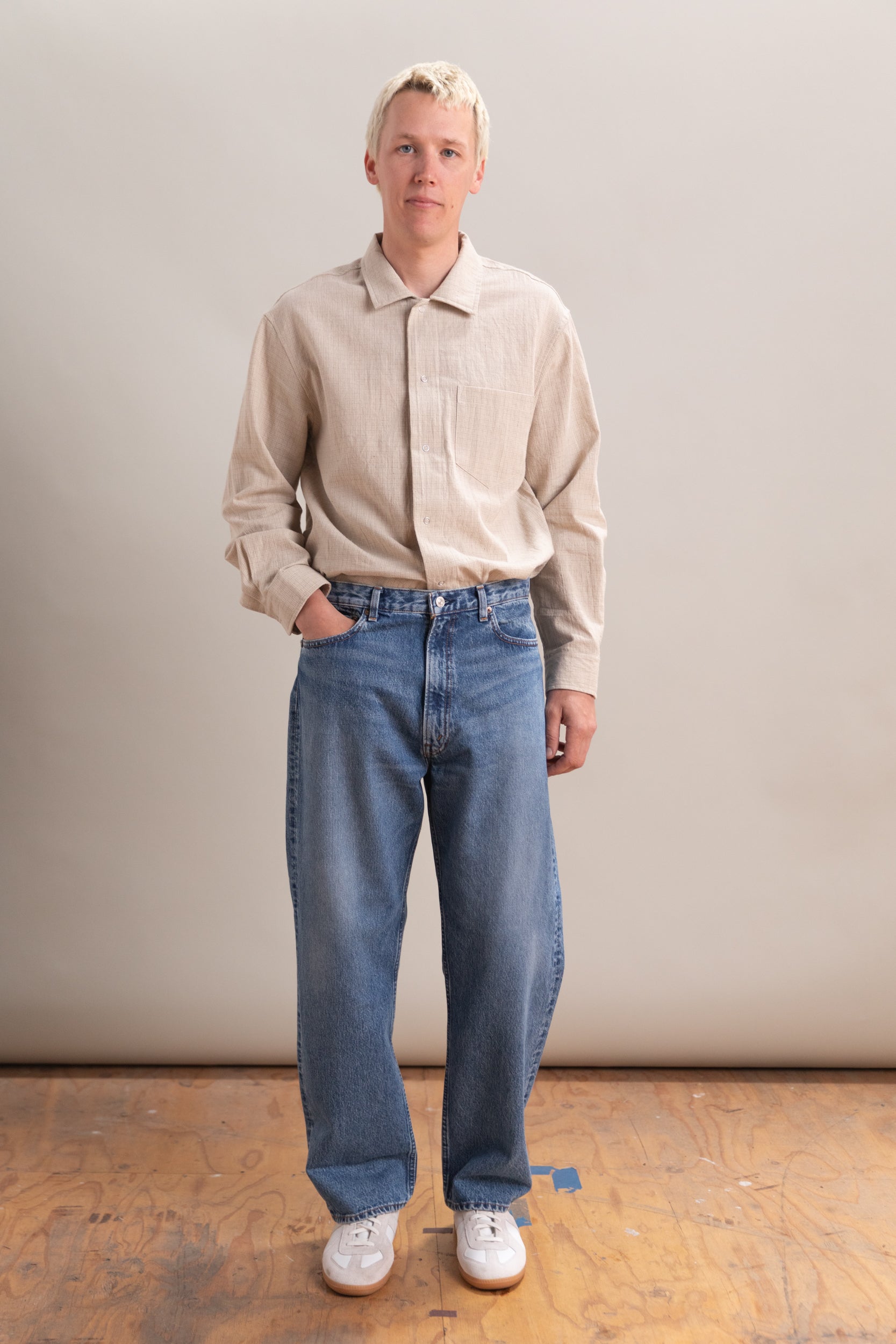 101 DAD'S FIT PANTS IN USED DENIM