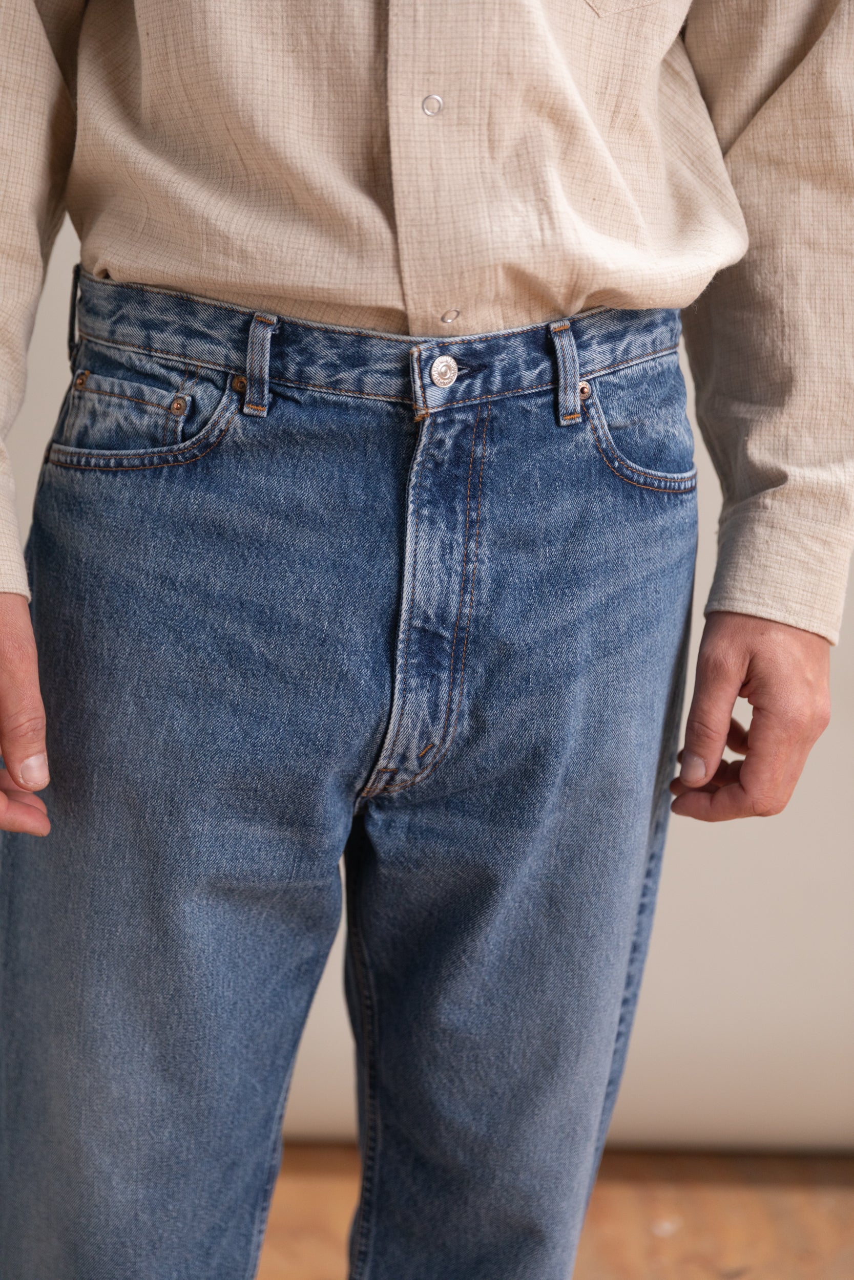 101 DAD'S FIT PANTS IN USED DENIM