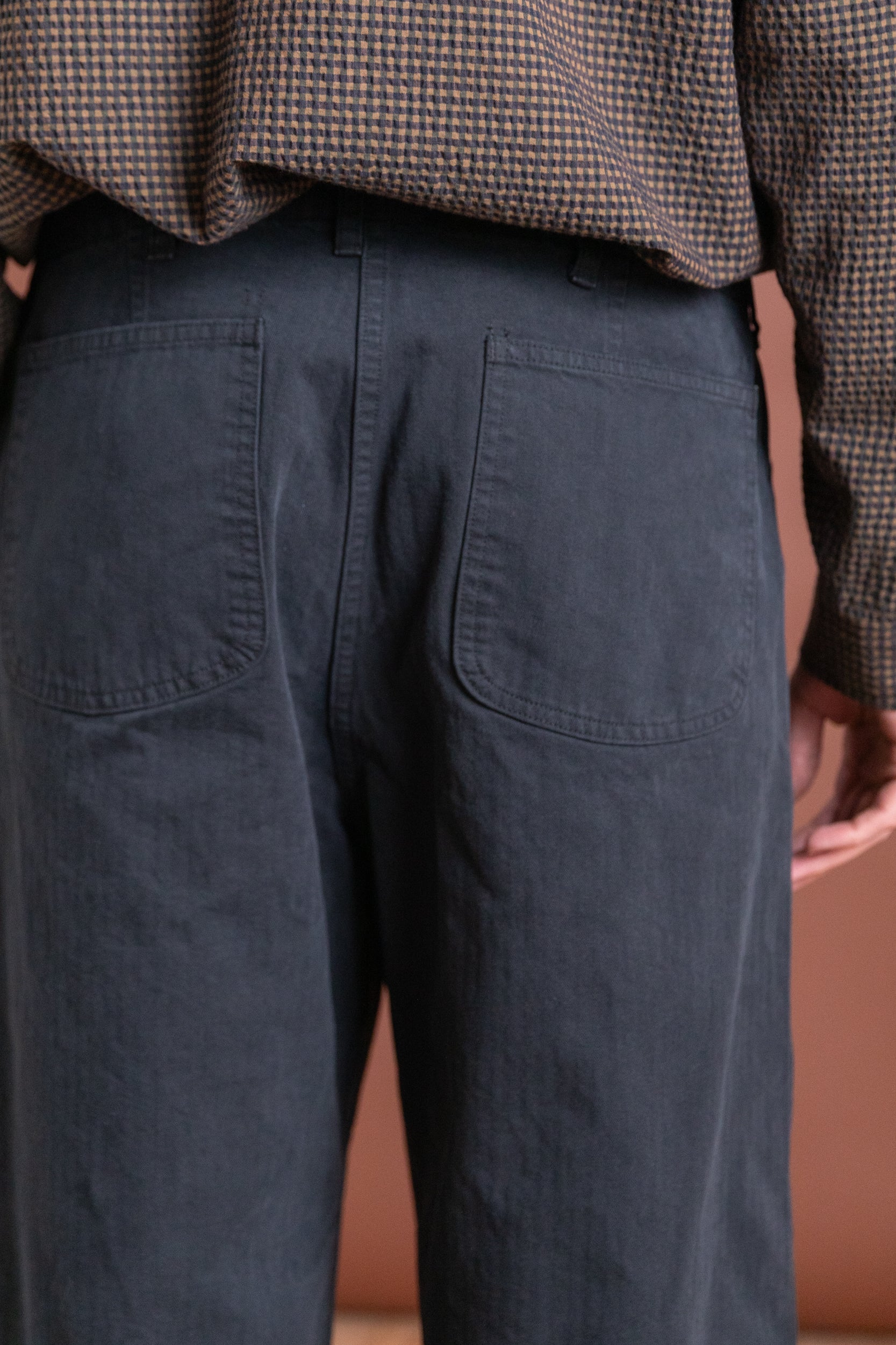 USMC HERRINGBONE WIDE FIT UTILITY TROUSERS IN BLACK