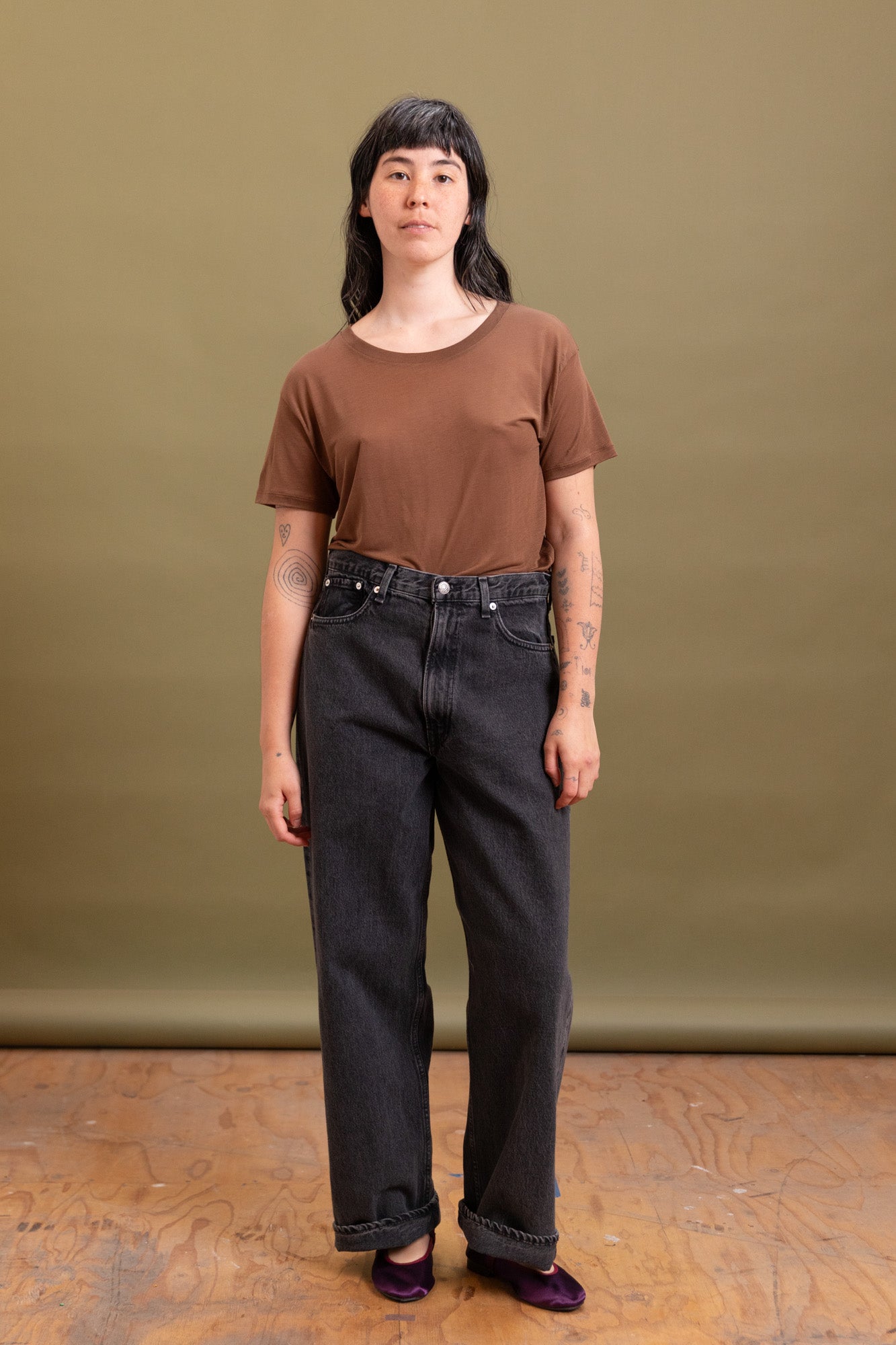 100 SUPER DAD'S DENIM PANTS IN BLACK DENIM STONE WASH