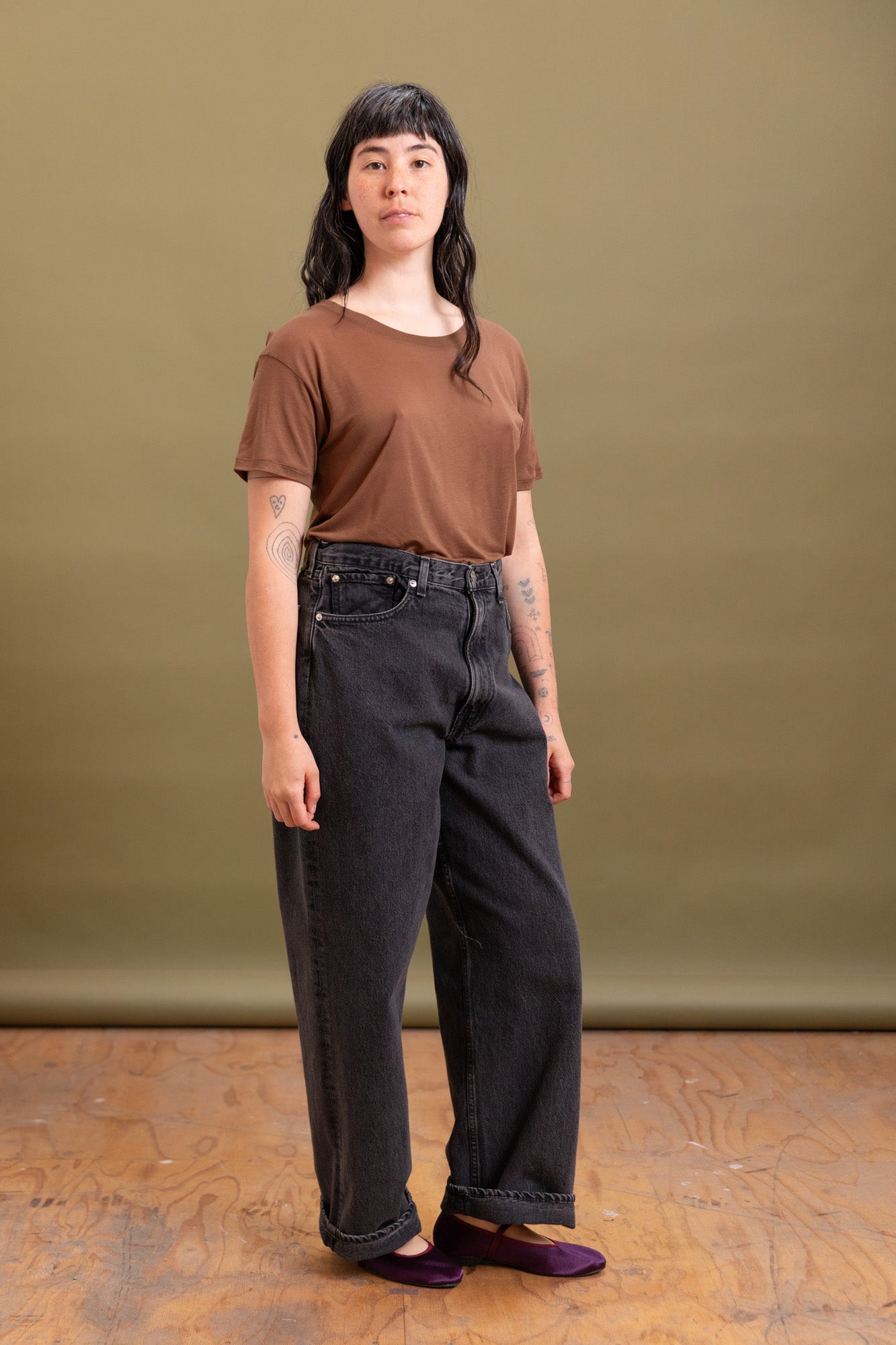 100 SUPER DAD'S DENIM PANTS IN BLACK DENIM STONE WASH