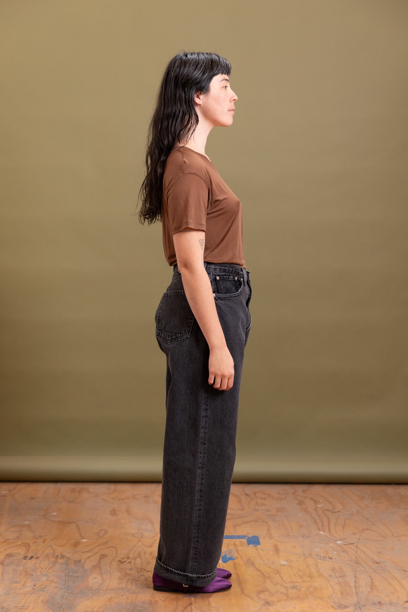 100 SUPER DAD'S DENIM PANTS IN BLACK DENIM STONE WASH