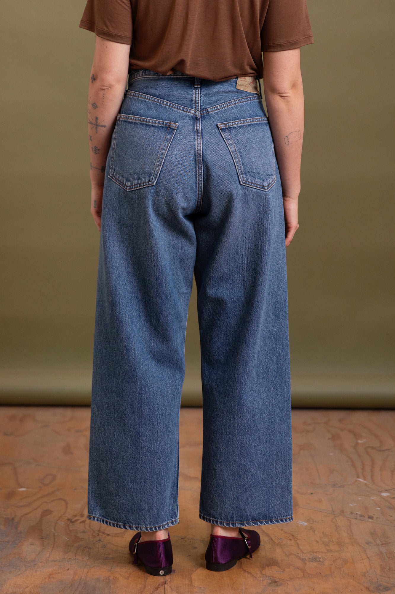 100 SUPER DAD'S DENIM PANTS IN USED WASH