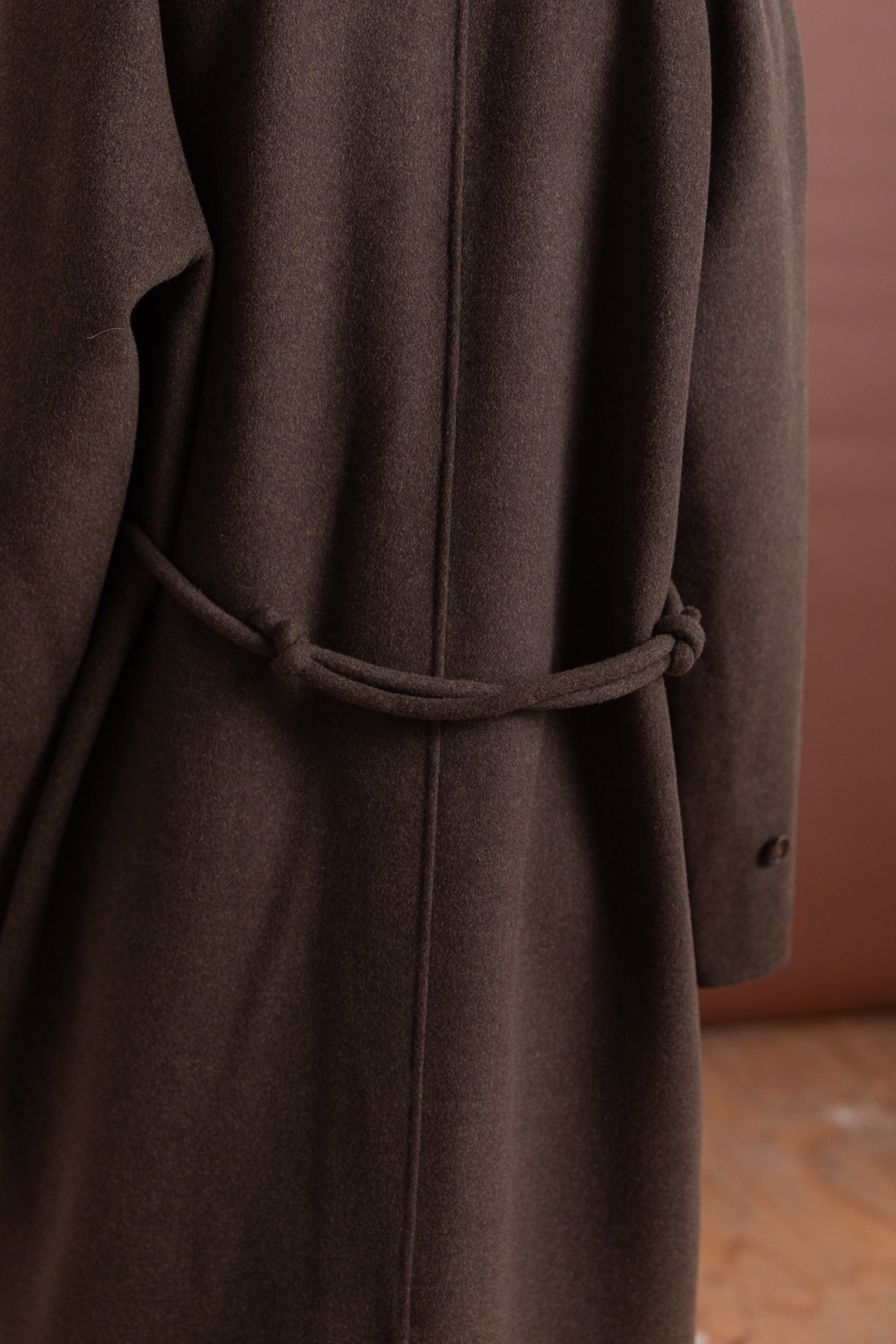 ALVES TRENCH IN BROWN MELANGE DOUBLEFACE TWILL WOOL