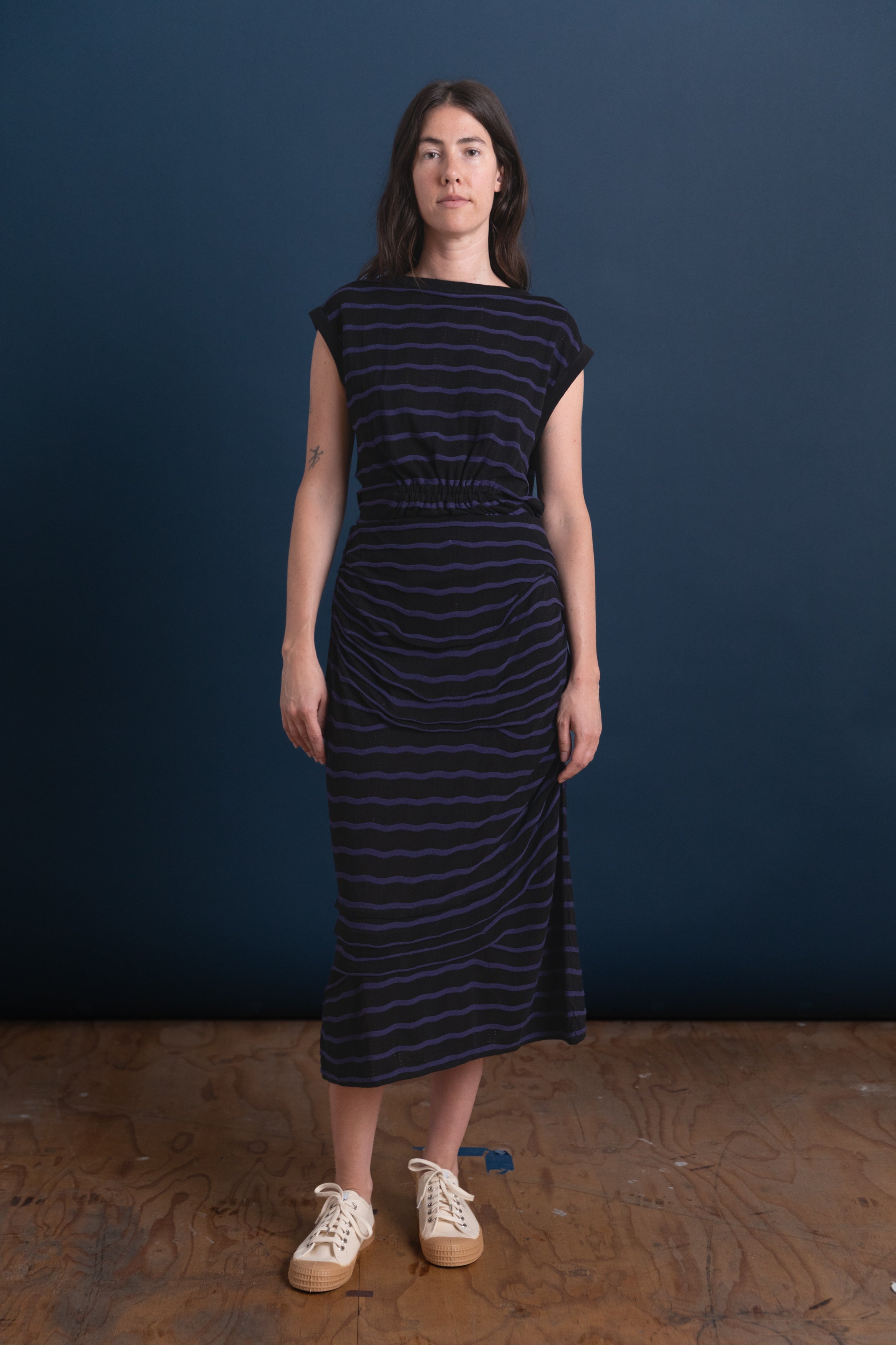 ANKA SKIRT IN BLACK-MIDNIGHT LINEN VISCOSE