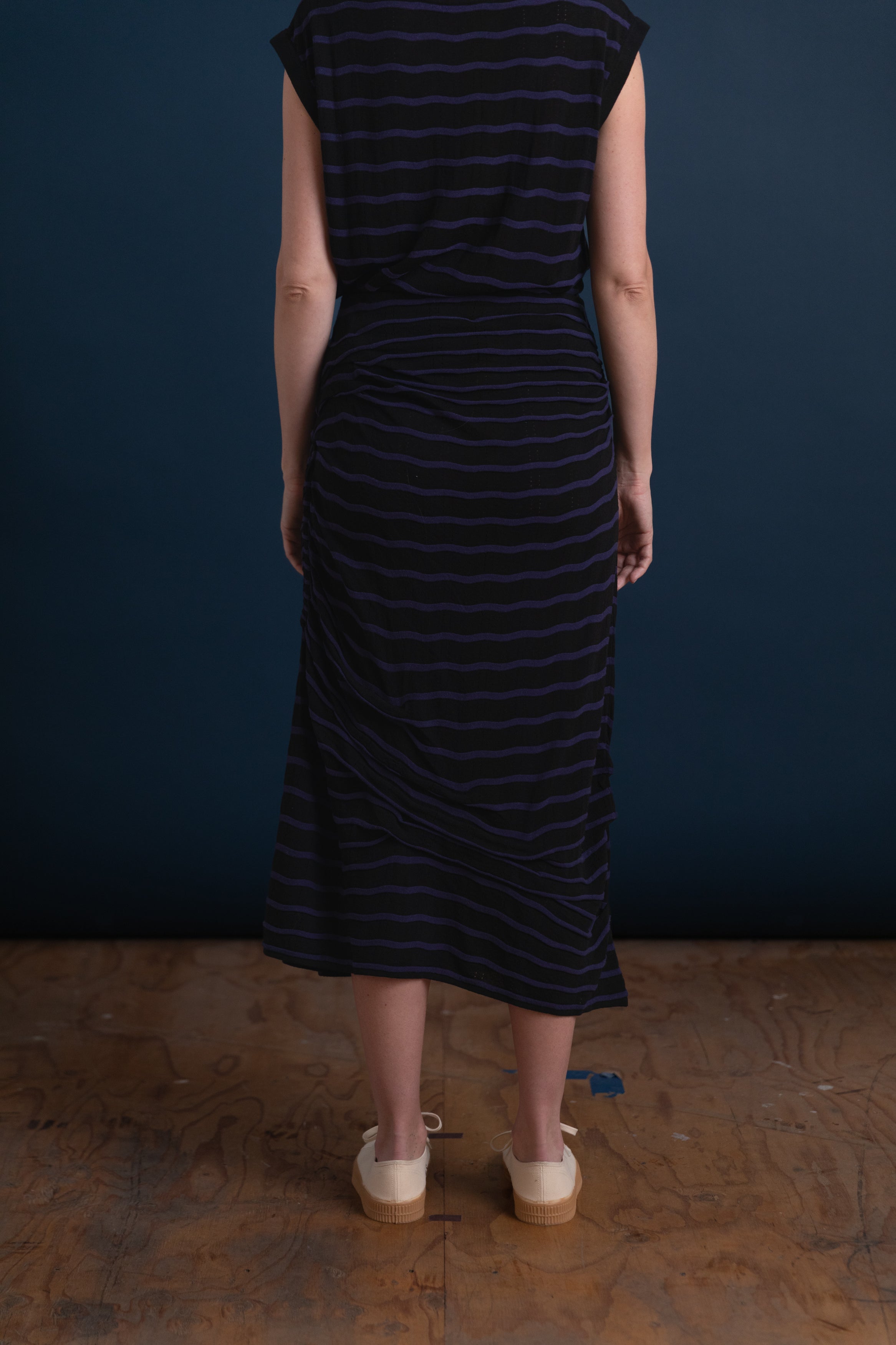 ANKA SKIRT IN BLACK-MIDNIGHT LINEN VISCOSE