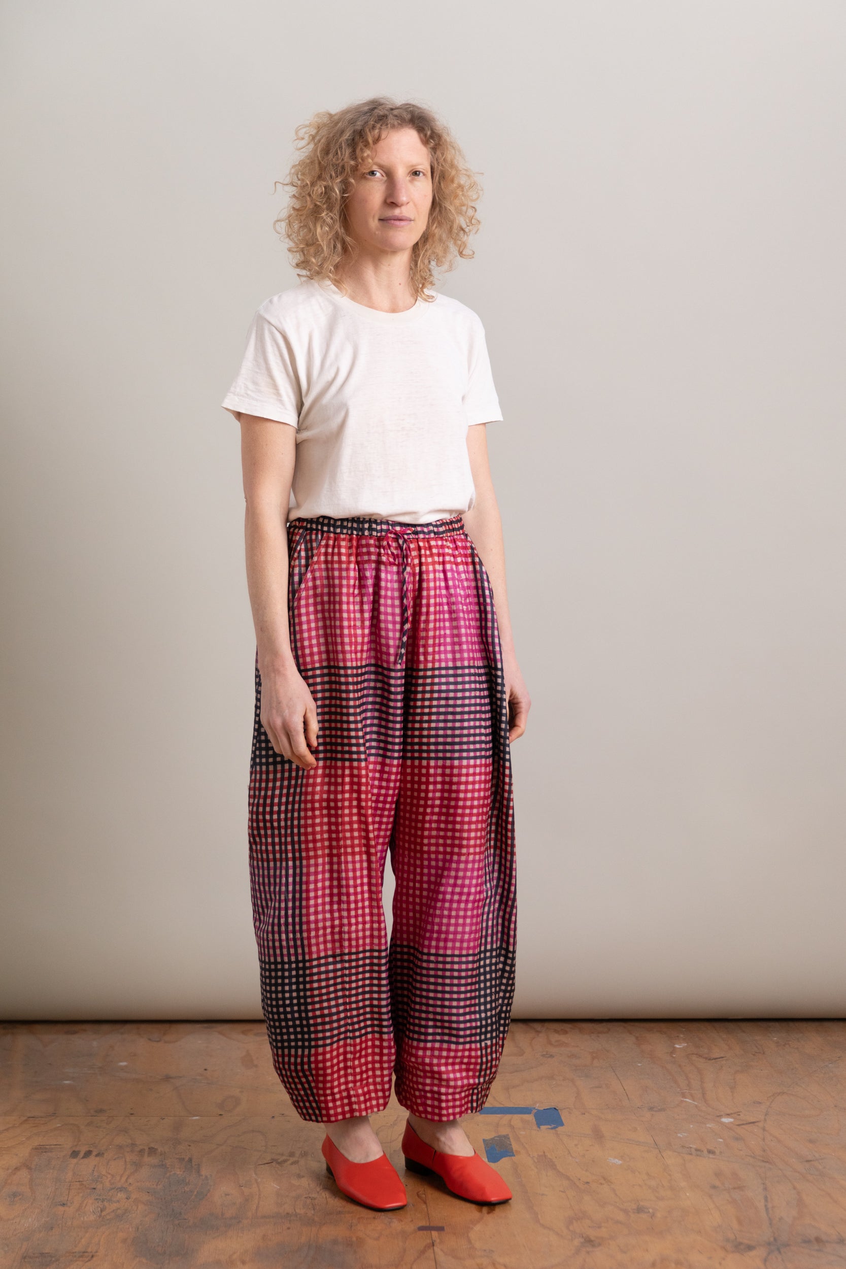 ASHBOLT PANTS IN PINK SILK CHECK