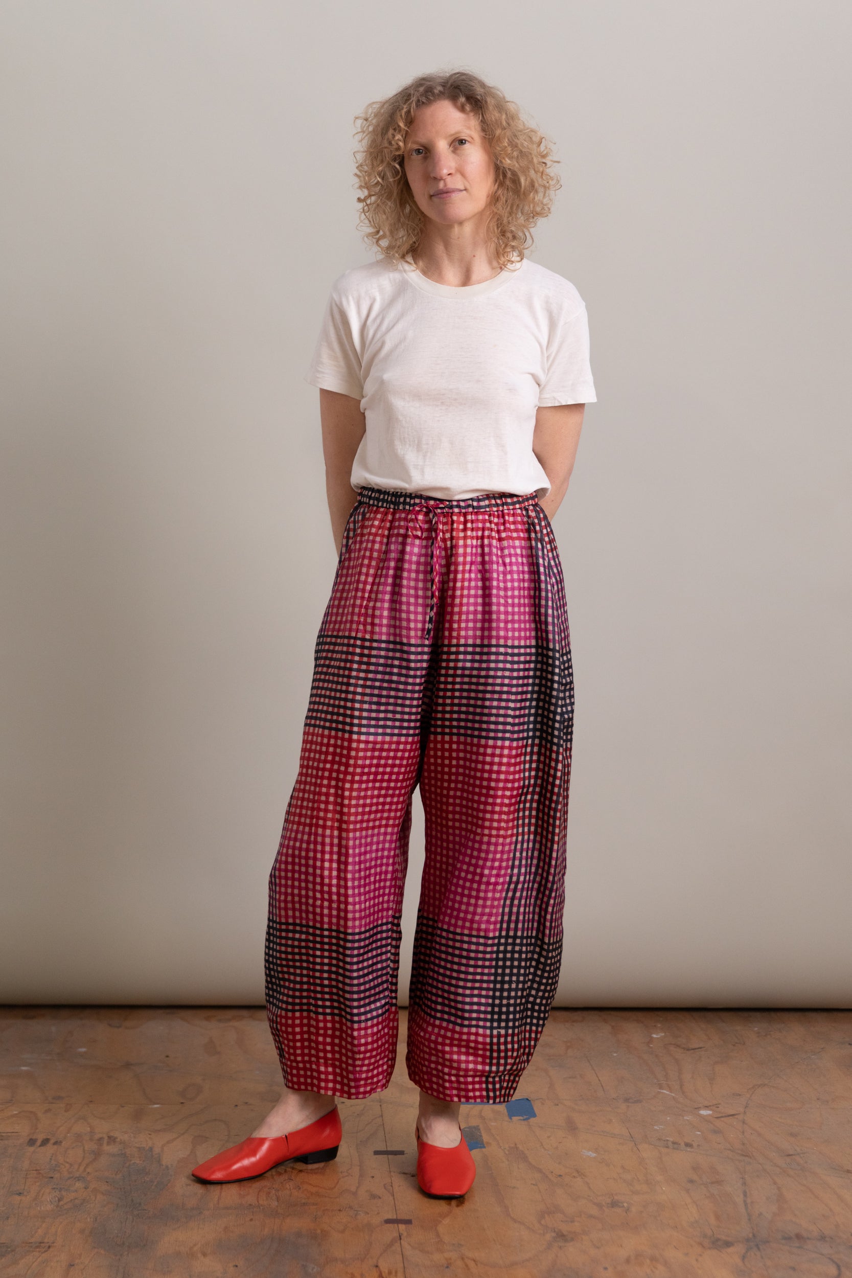 ASHBOLT PANTS IN PINK SILK CHECK