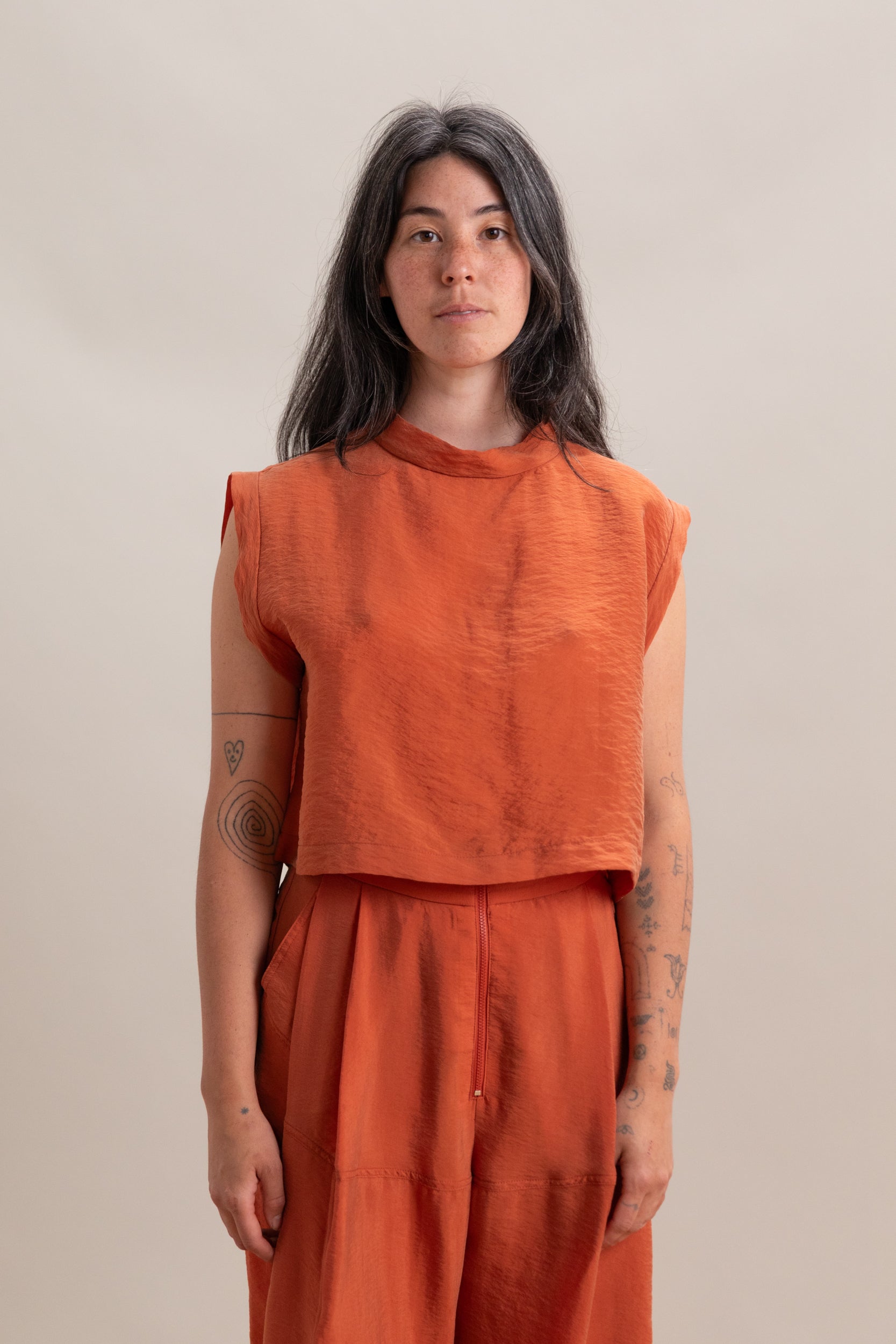 BACCHUS TOP IN TERRACOTTA POPPY