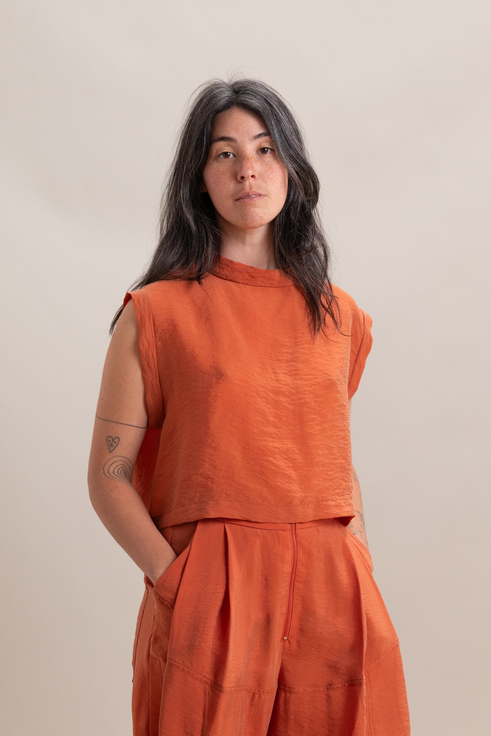 BACCHUS TOP IN TERRACOTTA POPPY