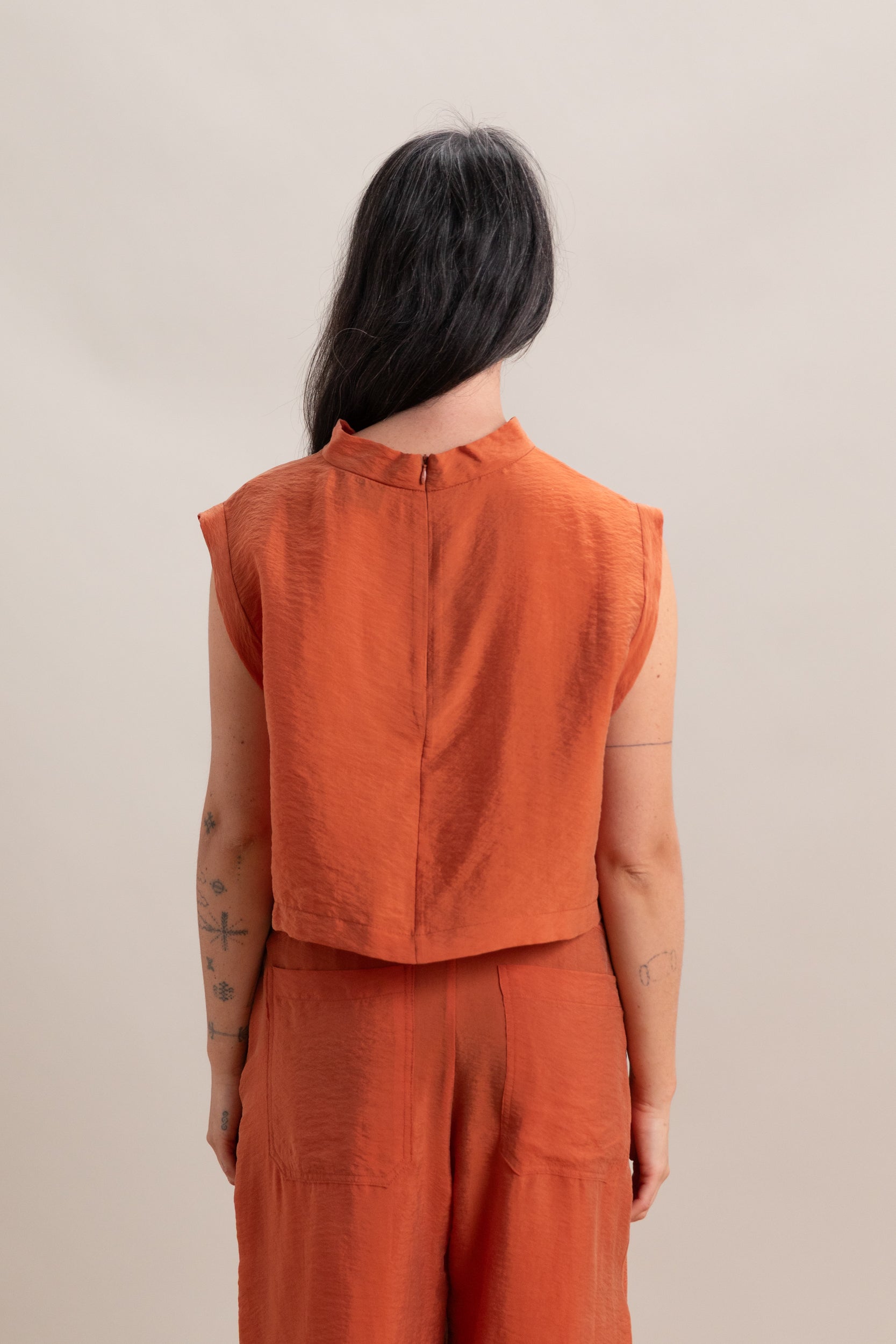 BACCHUS TOP IN TERRACOTTA POPPY