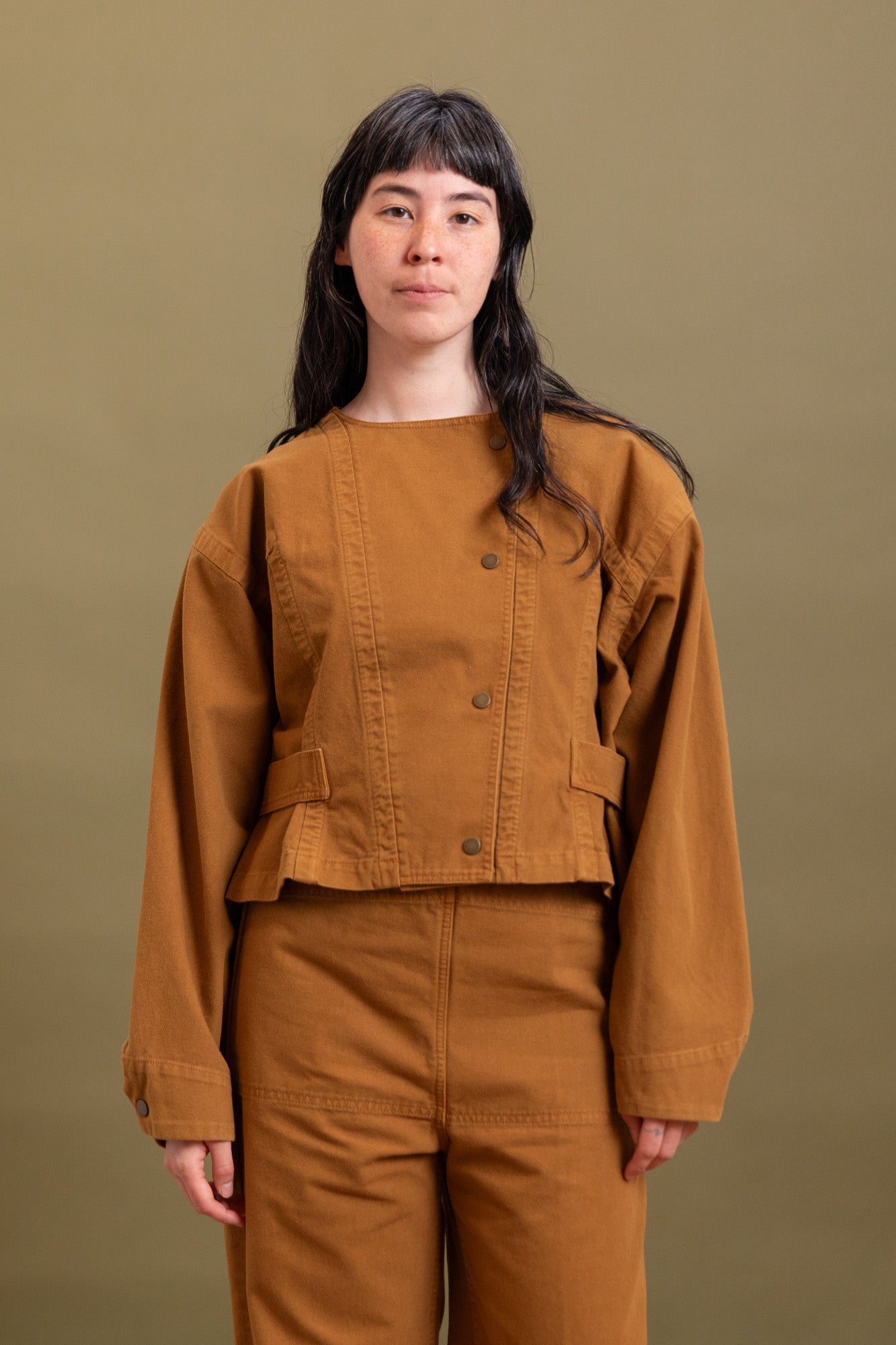 BRITELL JACKET IN GOLD COTTON CANVAS