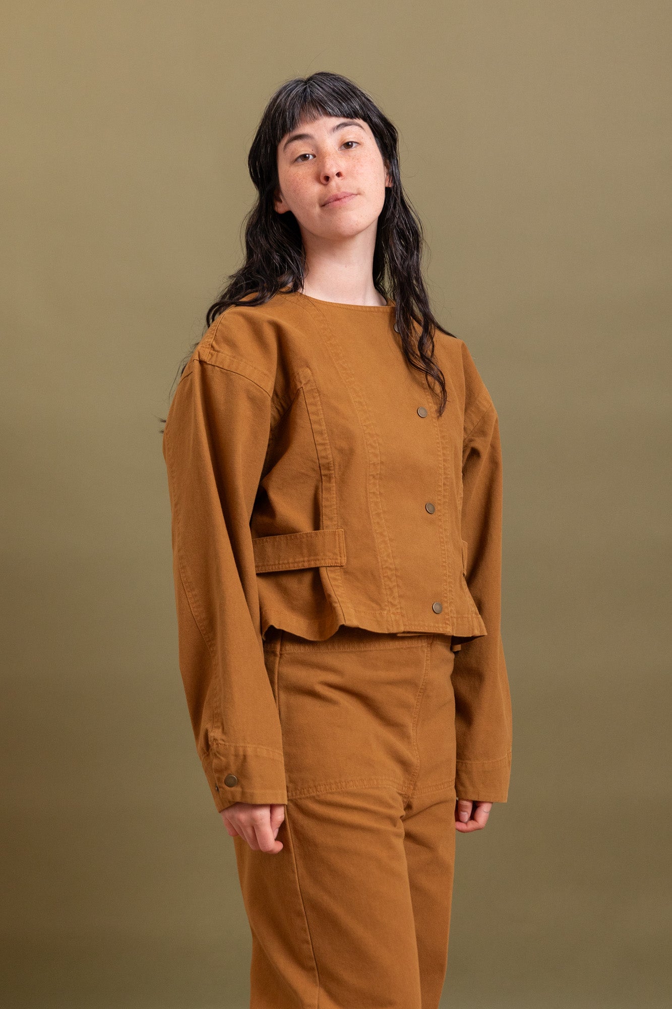 BRITELL JACKET IN GOLD COTTON CANVAS