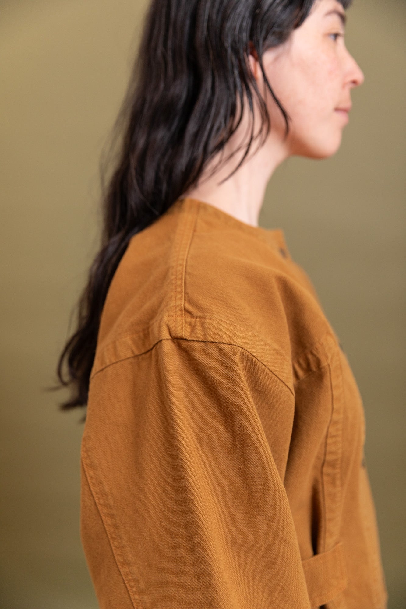 BRITELL JACKET IN GOLD COTTON CANVAS