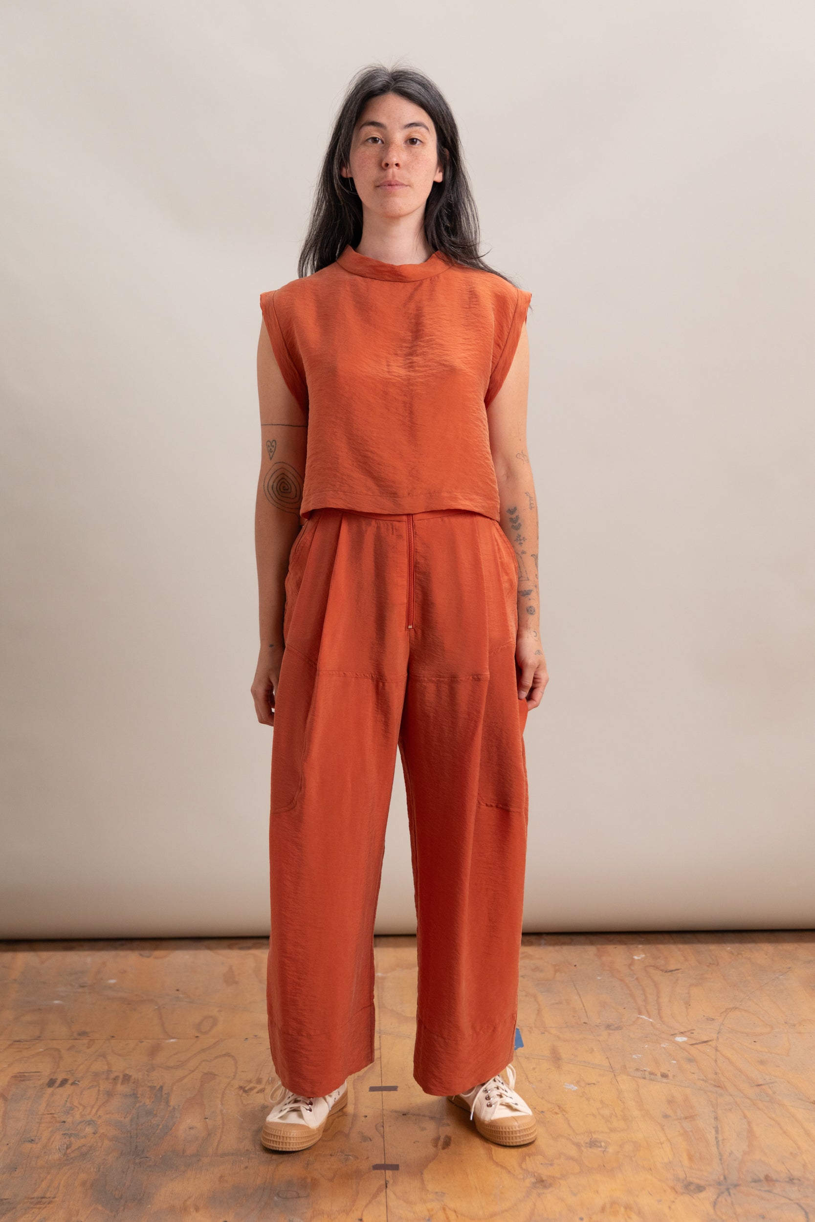 DINI PANT IN TERRACOTTA POPPY