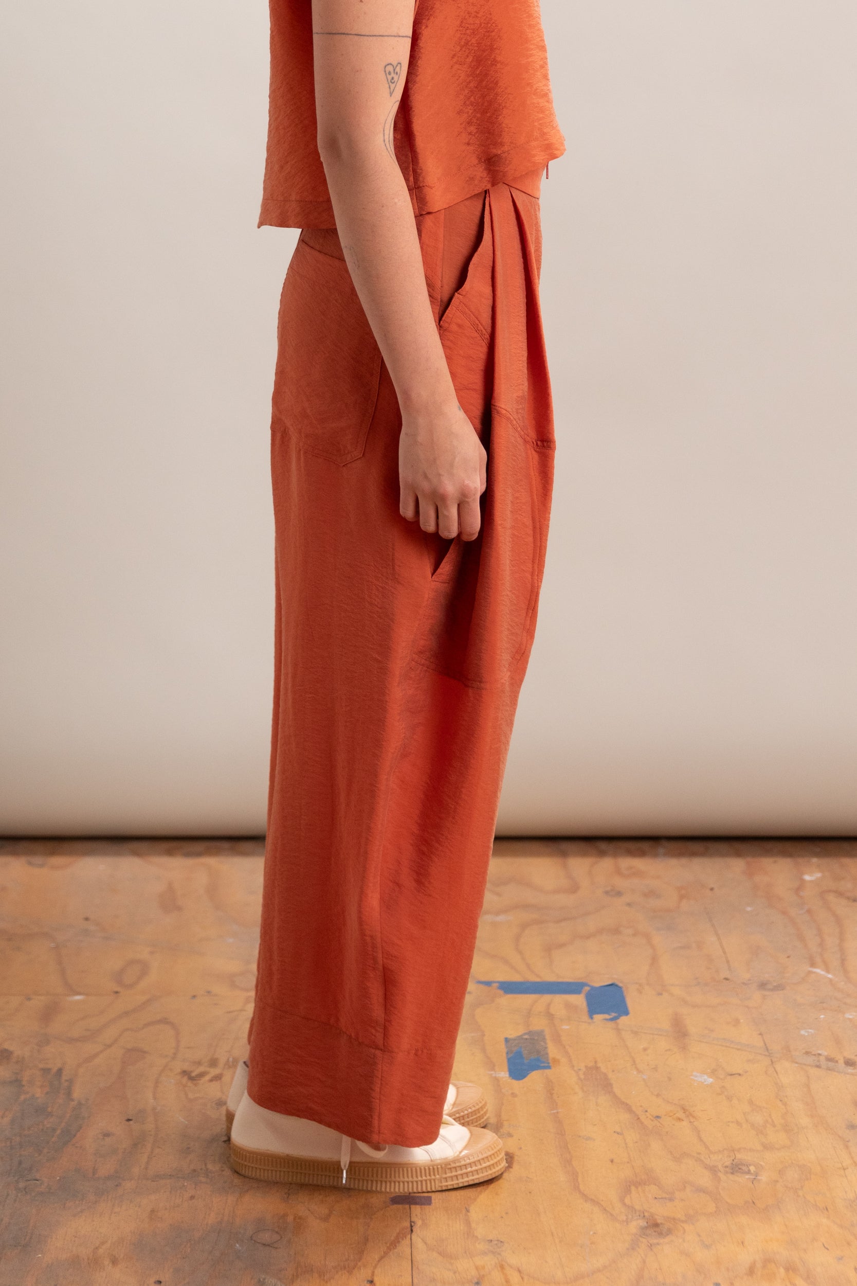 DINI PANT IN TERRACOTTA POPPY