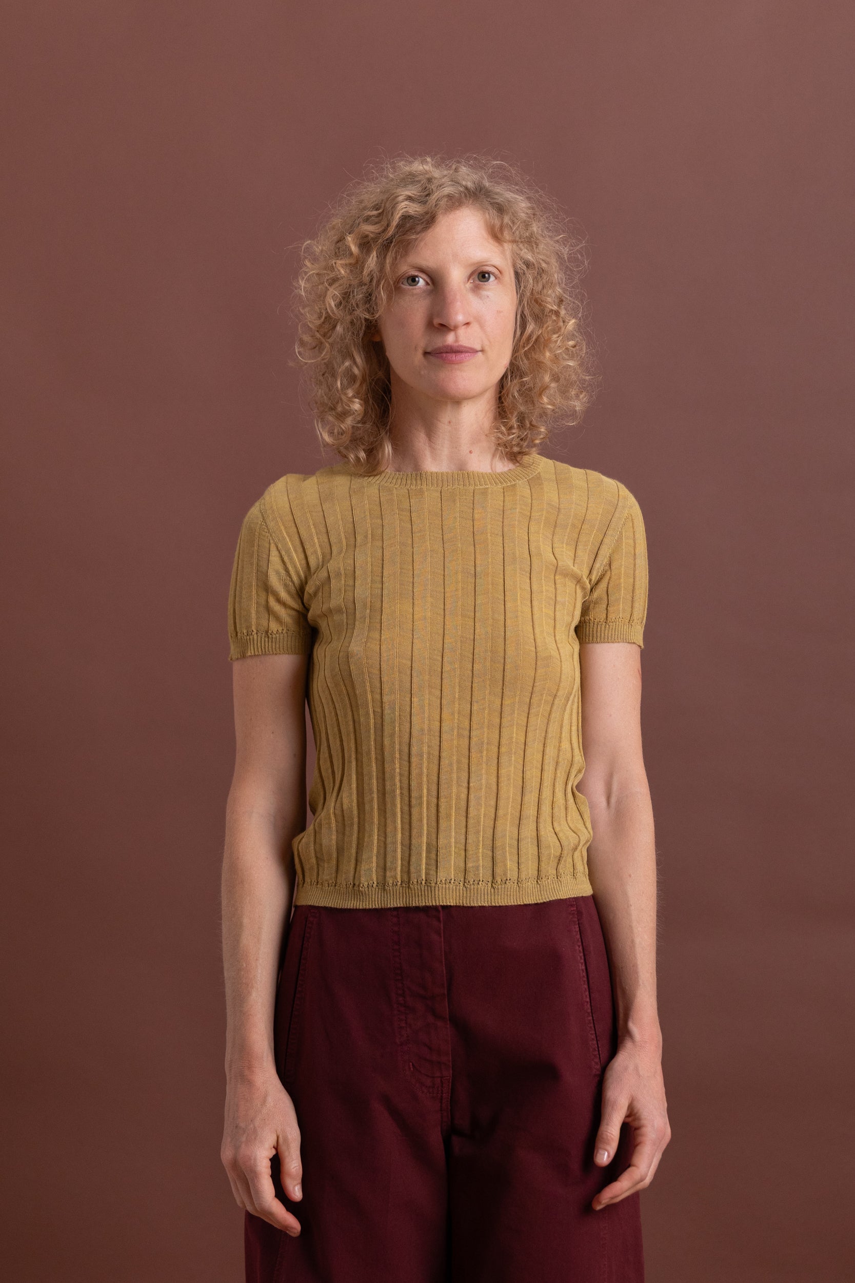 KEERE TOP IN MUSTARD FINE BAMBOO