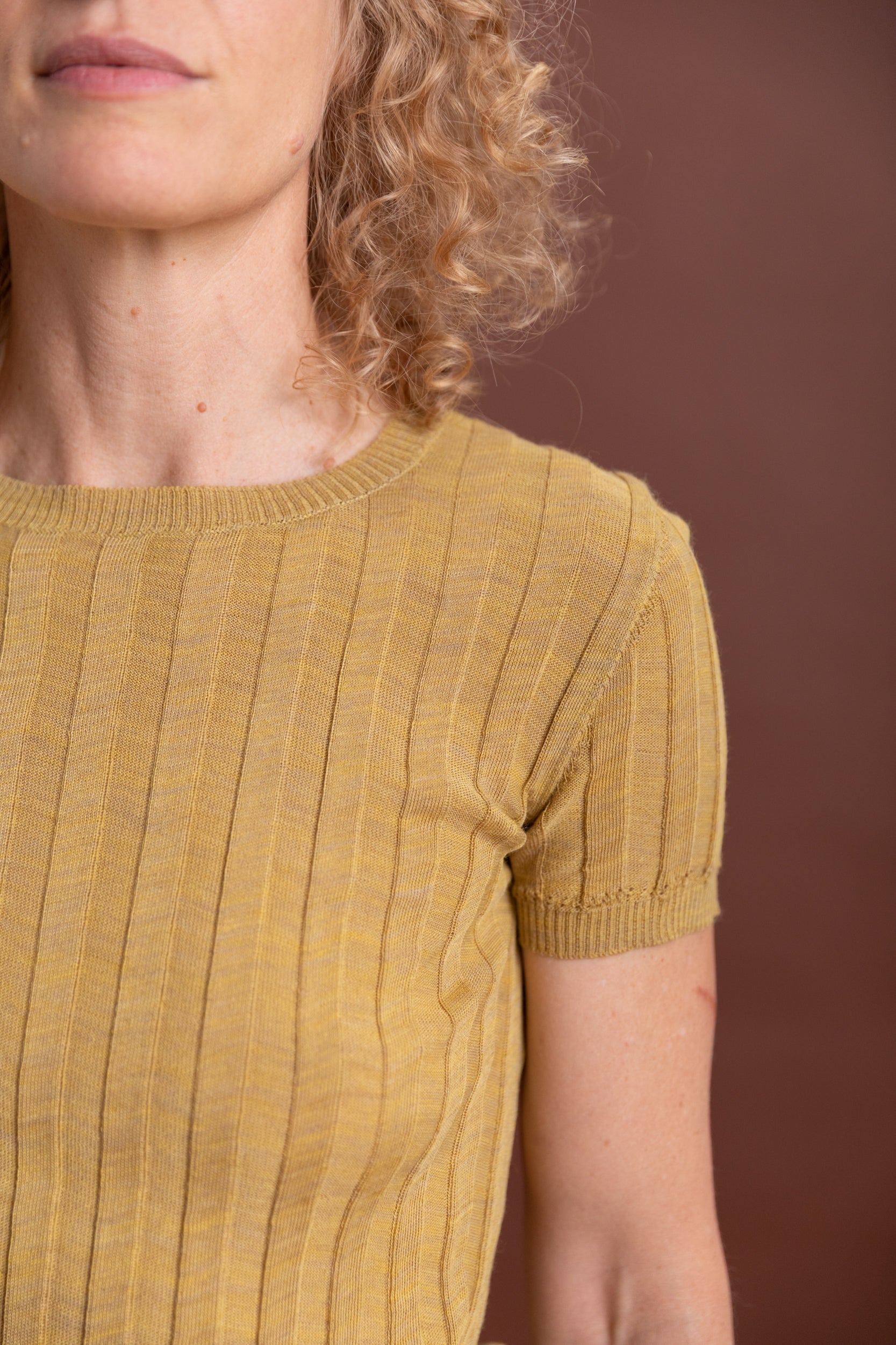KEERE TOP IN MUSTARD FINE BAMBOO