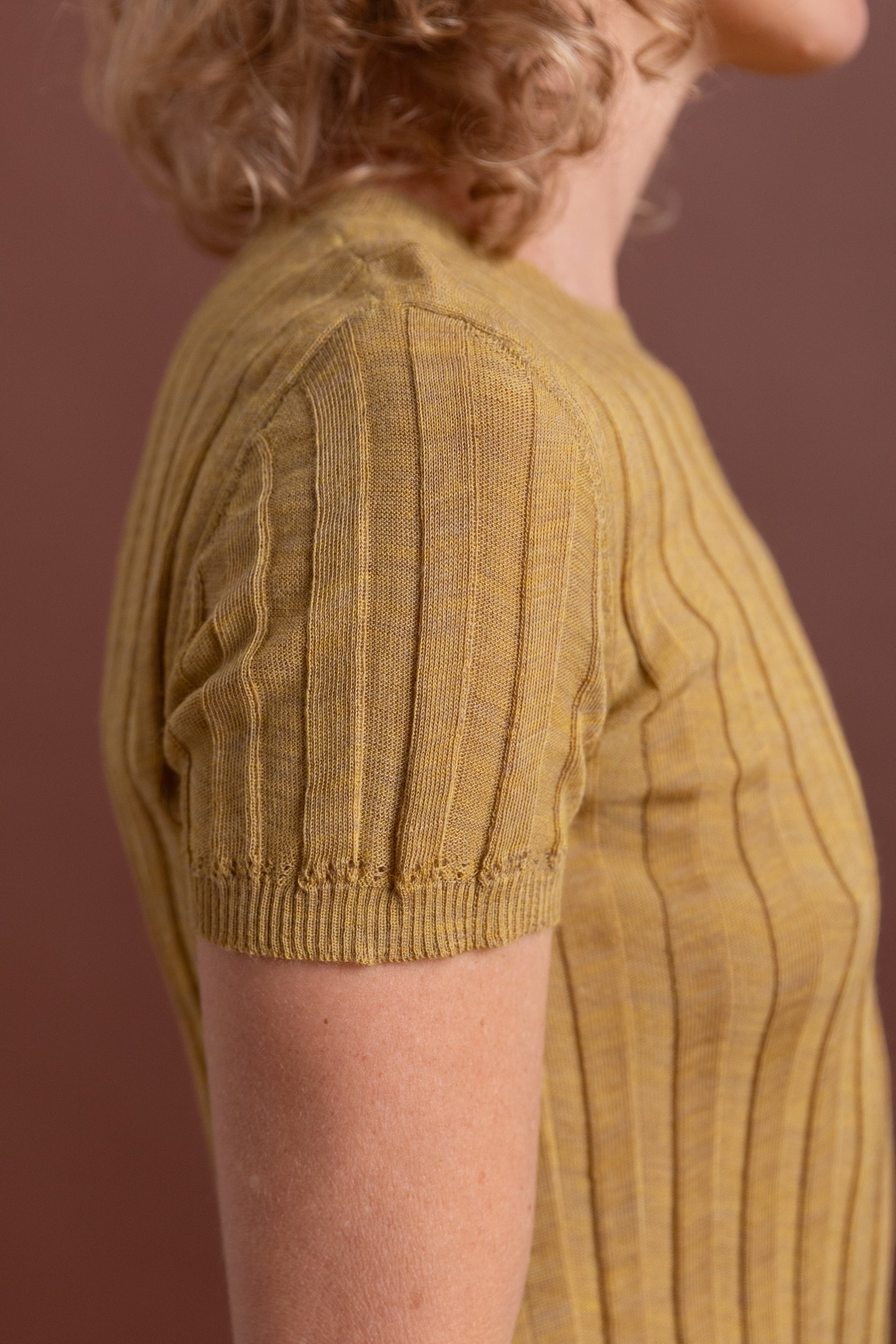 KEERE TOP IN MUSTARD FINE BAMBOO