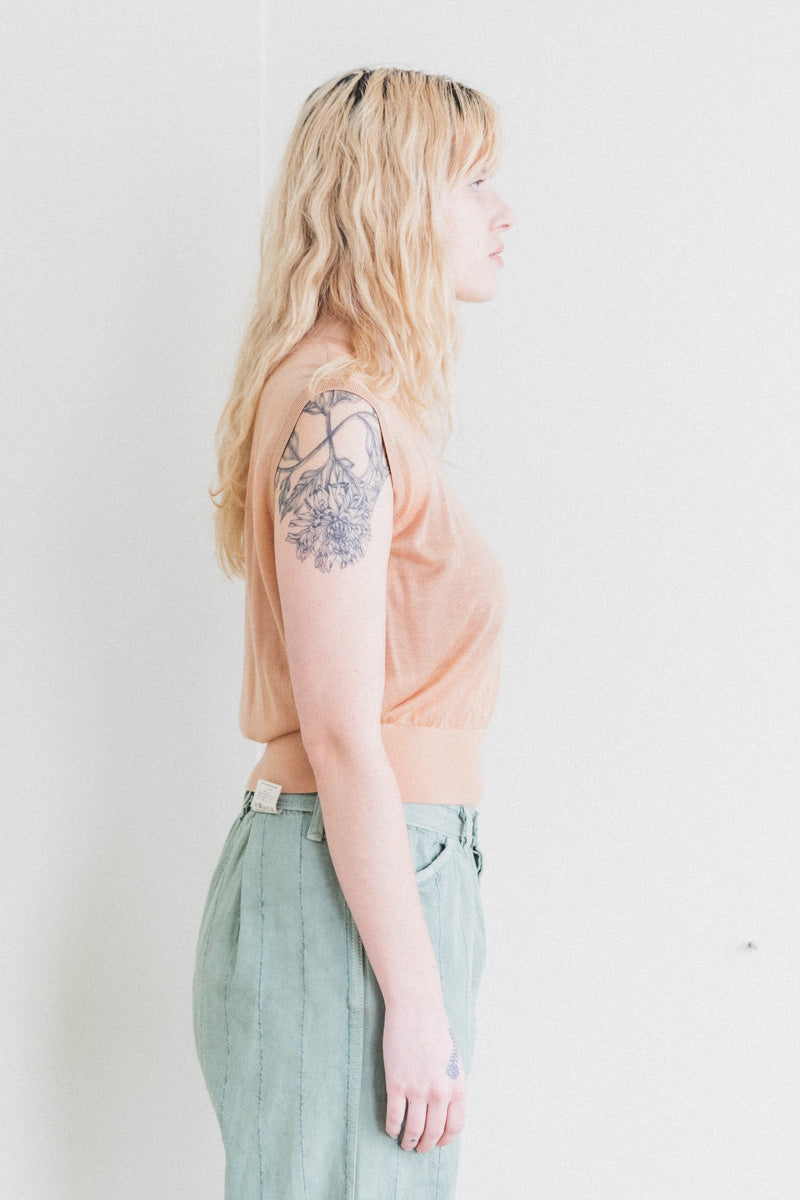 ORIA TOP IN CAMEL TENCEL CASHMERE KNIT