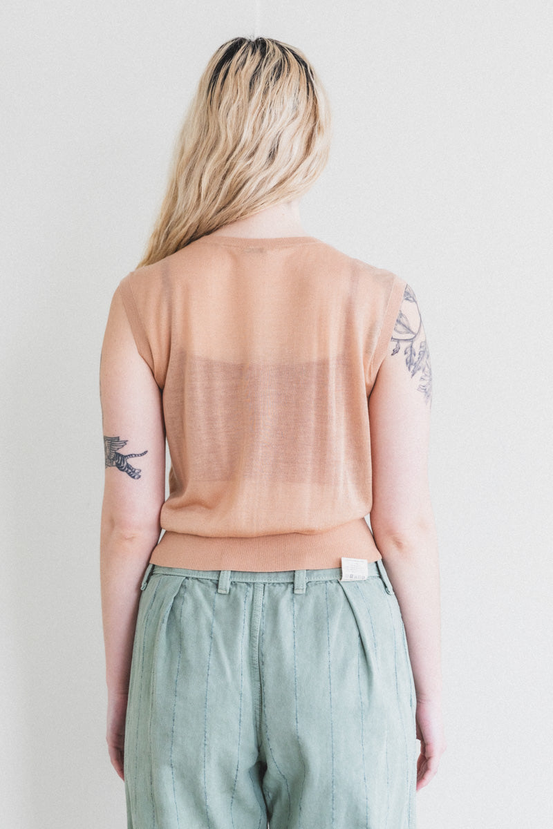 ORIA TOP IN CAMEL TENCEL CASHMERE KNIT