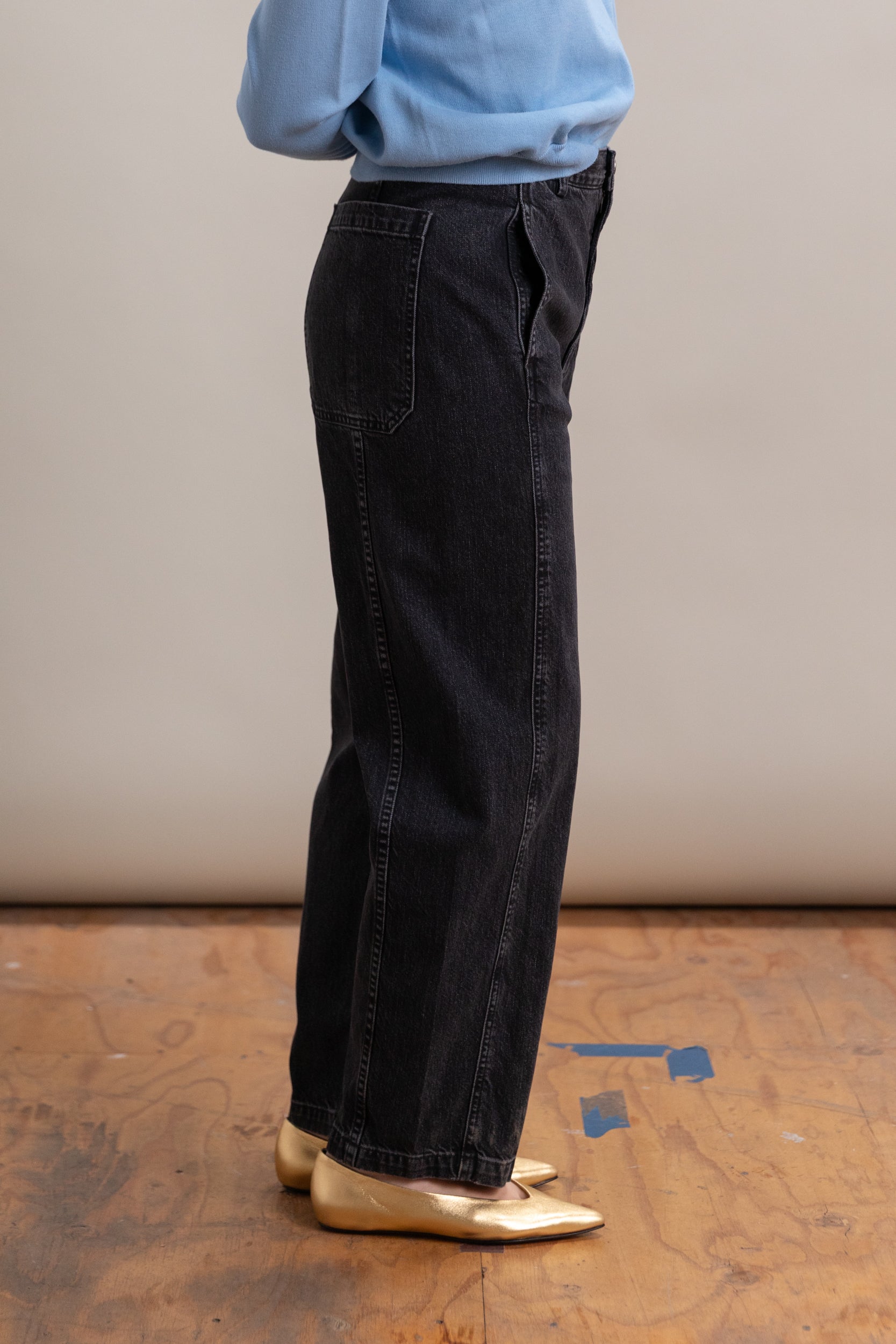 TAMAR PANT IN BLACK WASHED SALINAS DENIM