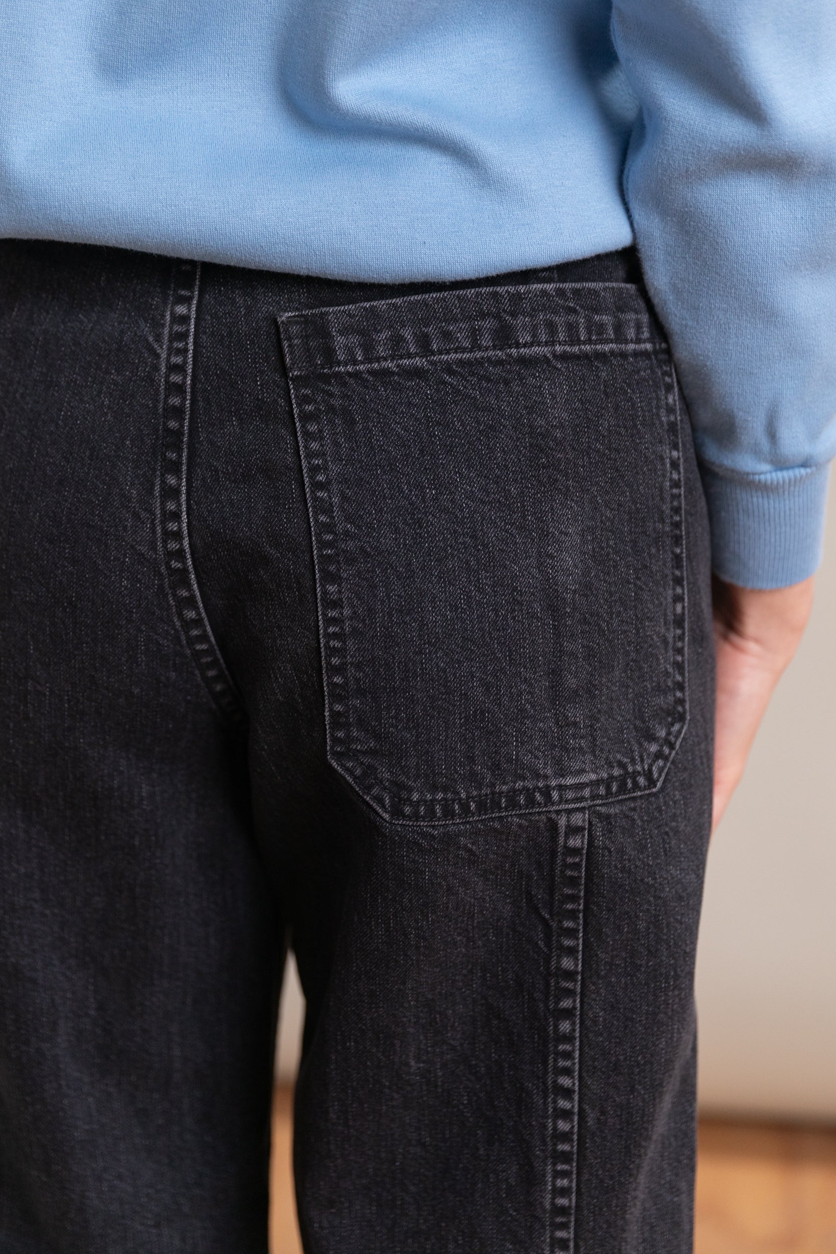 TAMAR PANT IN BLACK WASHED SALINAS DENIM