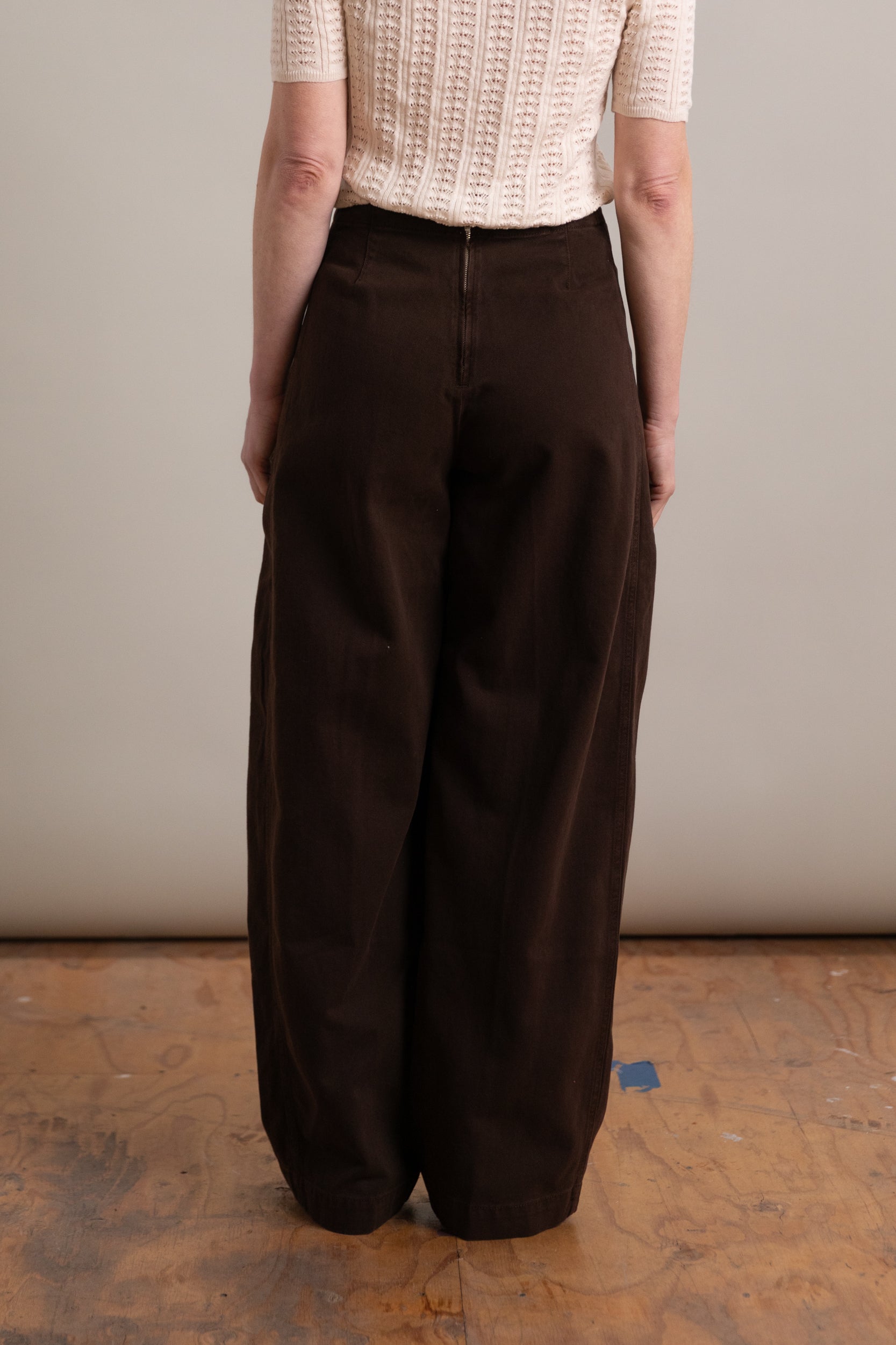 TANY PANT IN CHOCOLATE BRUSHED BULL DENIM