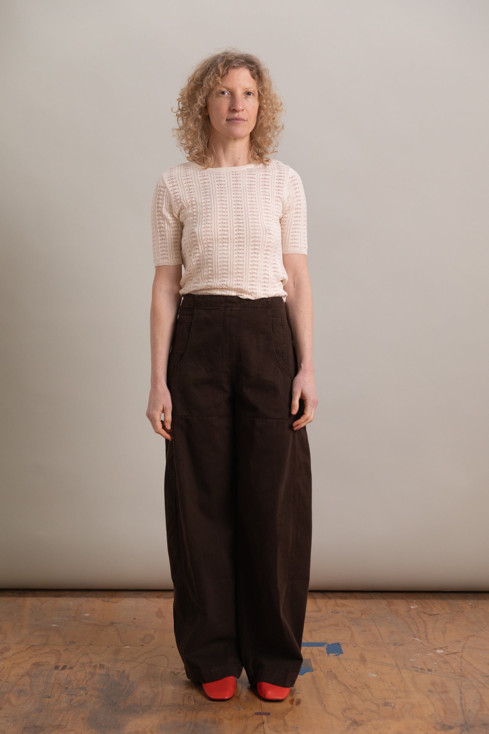 TANY PANT IN CHOCOLATE BRUSHED BULL DENIM