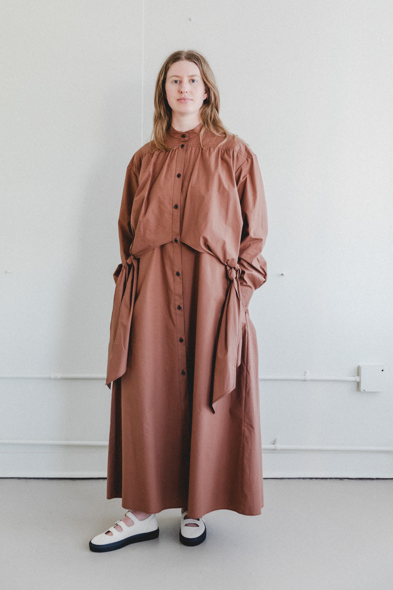ELAN SHIRT DRESS IN SIENNA COTTON