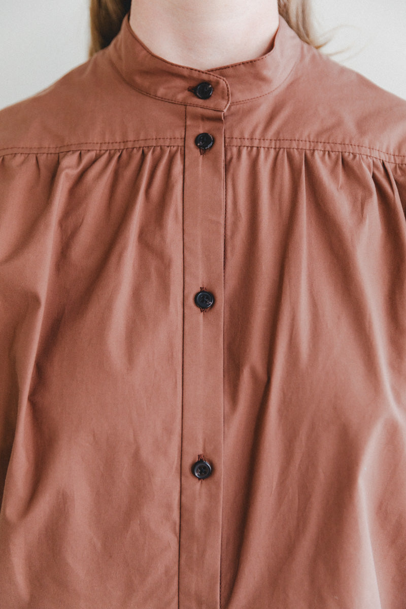 ELAN SHIRT DRESS IN SIENNA COTTON