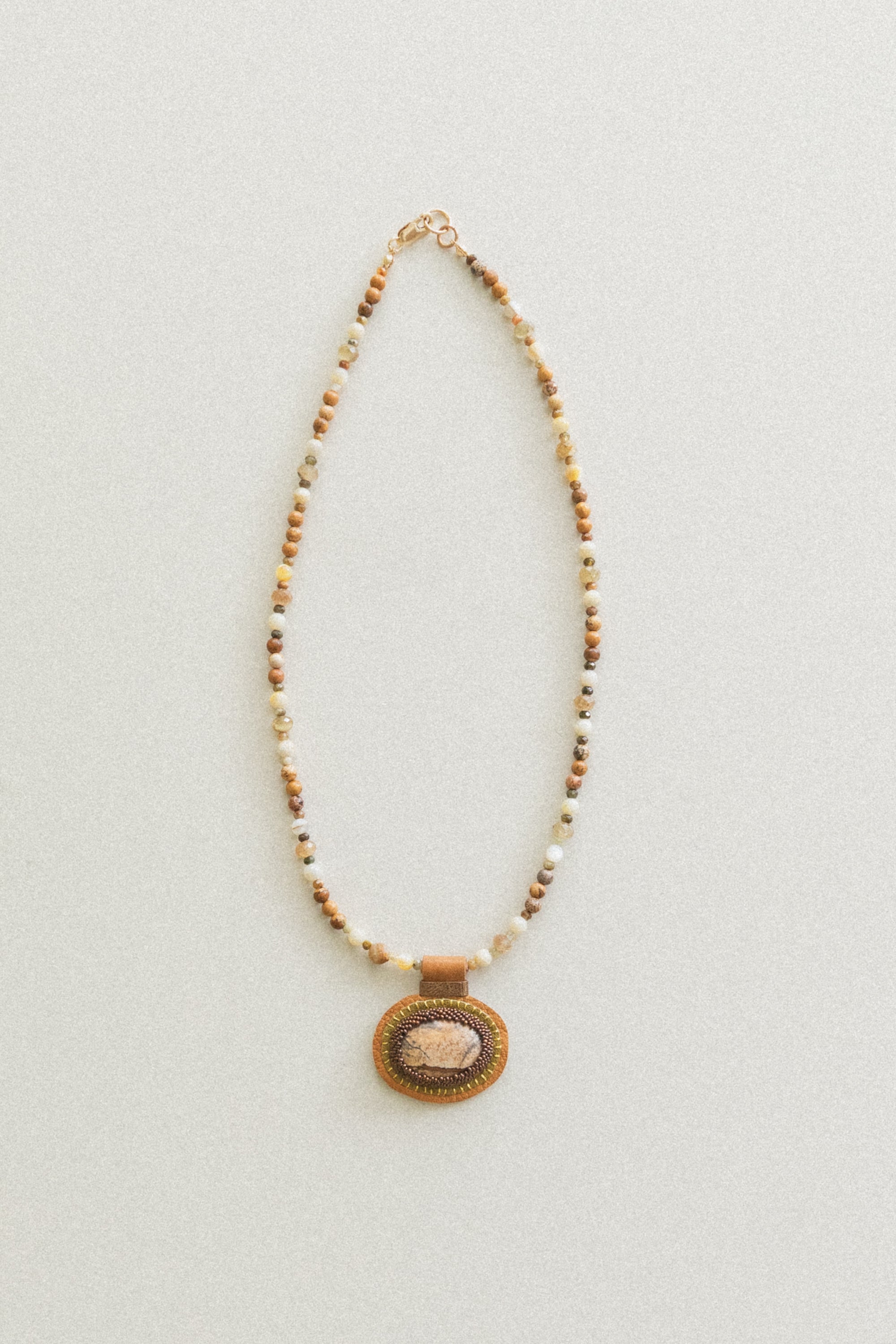 LOVE BEAD CHARM NECKLACE WITH A PICTURE JASPER CHARM