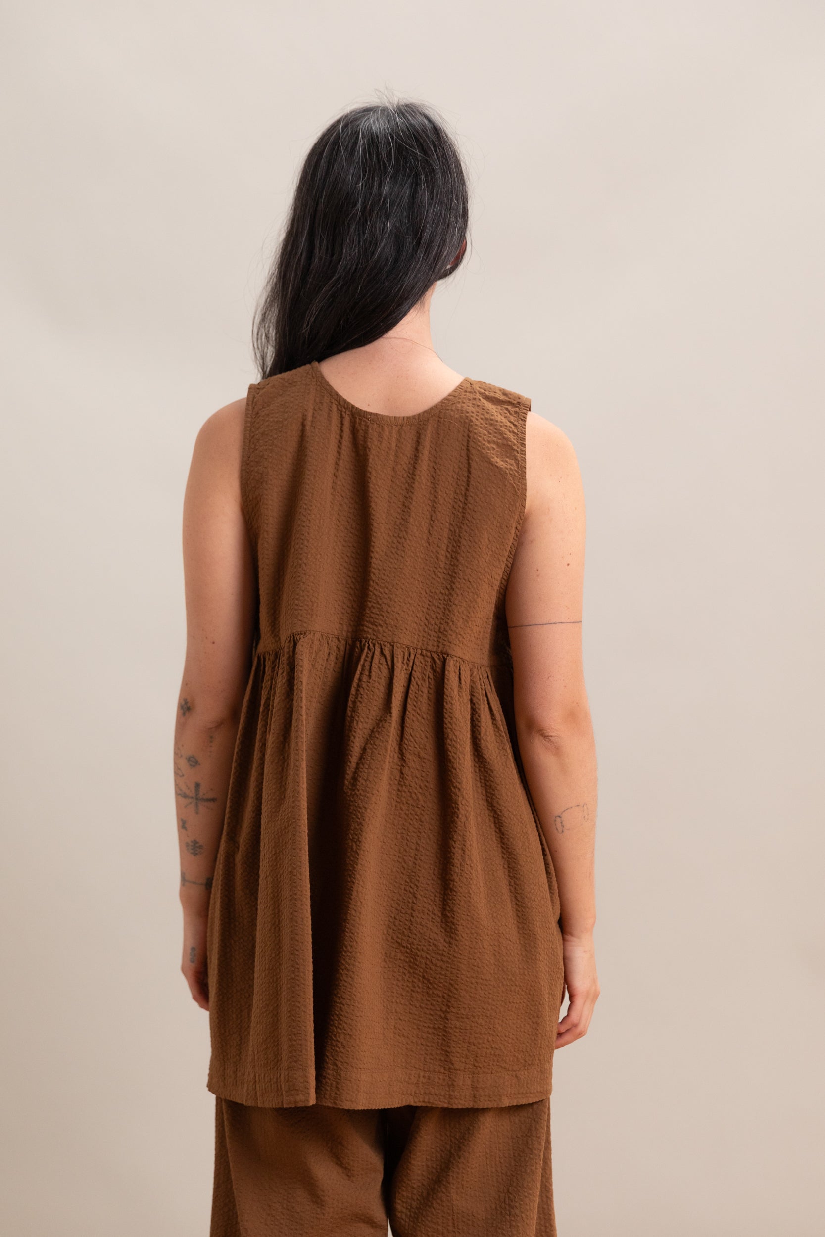 ANDRE DRESS IN DACHSHUND SEERSUCKER