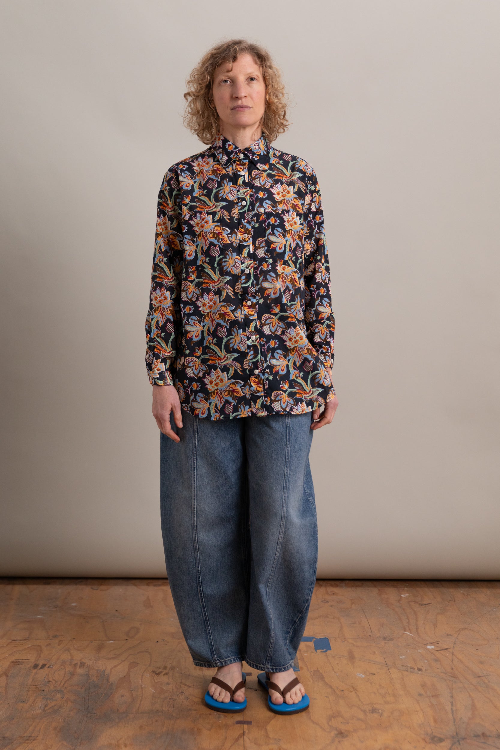 SWAN SHIRT IN MINTZ CHINTZ