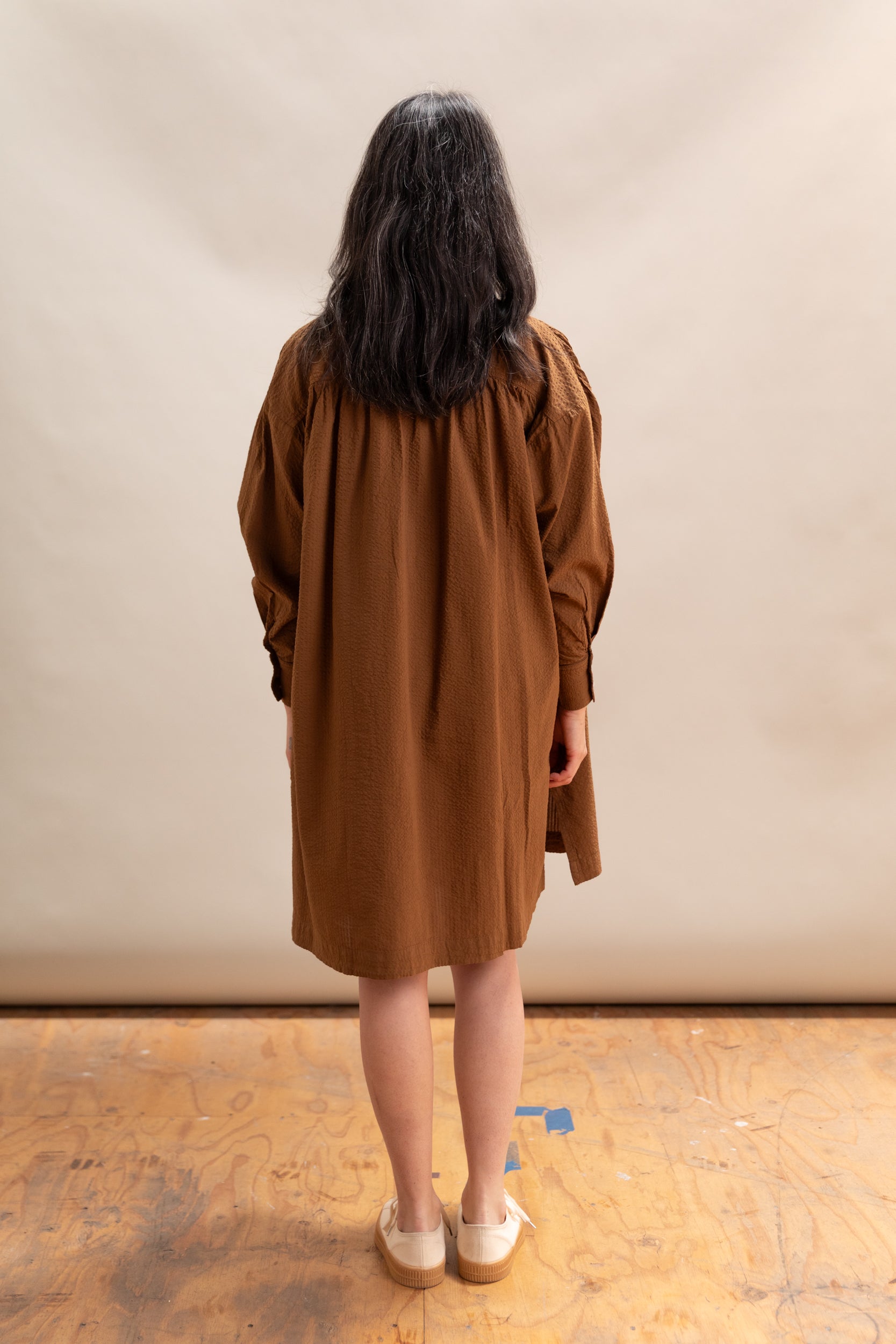 TALIA MINI DRESS IS DACHSHUND SEERSUCKER