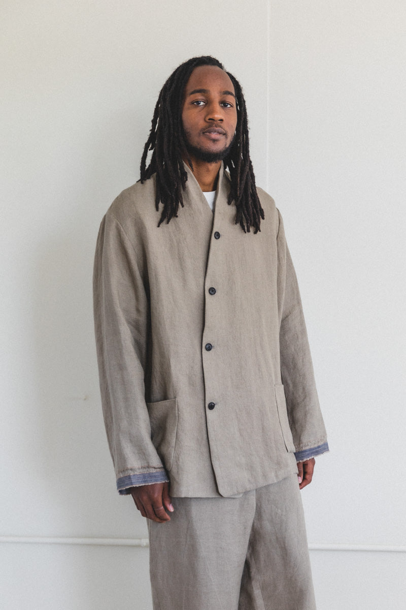 SANPO JACKET IN STRIPED LINEN