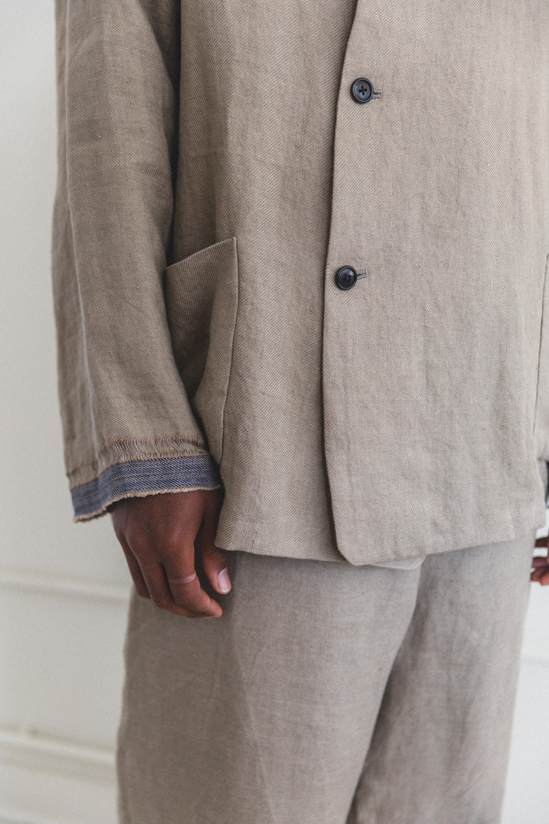 SANPO JACKET IN STRIPED LINEN