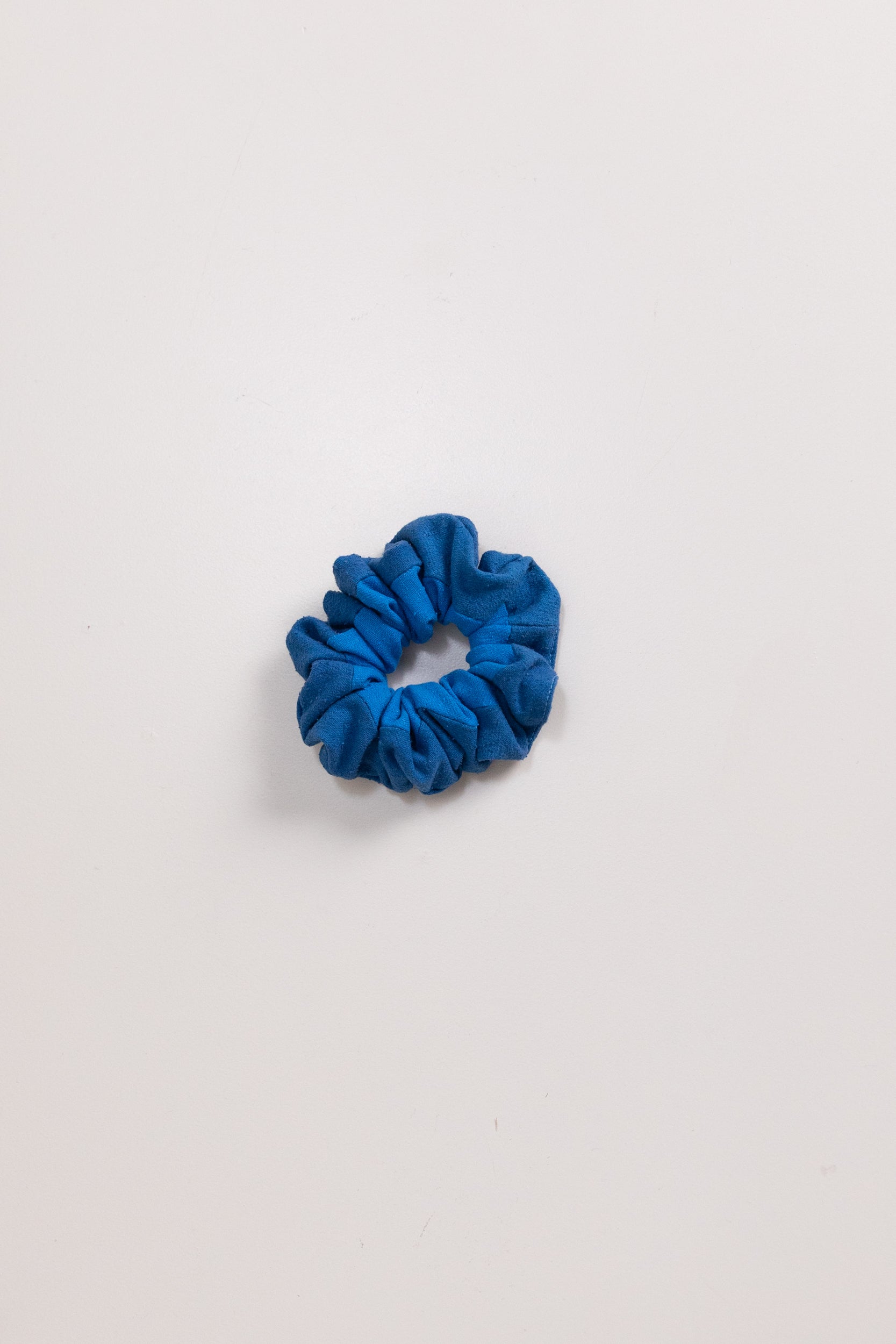 SMALL BLUE SILK SCRUNCHIE