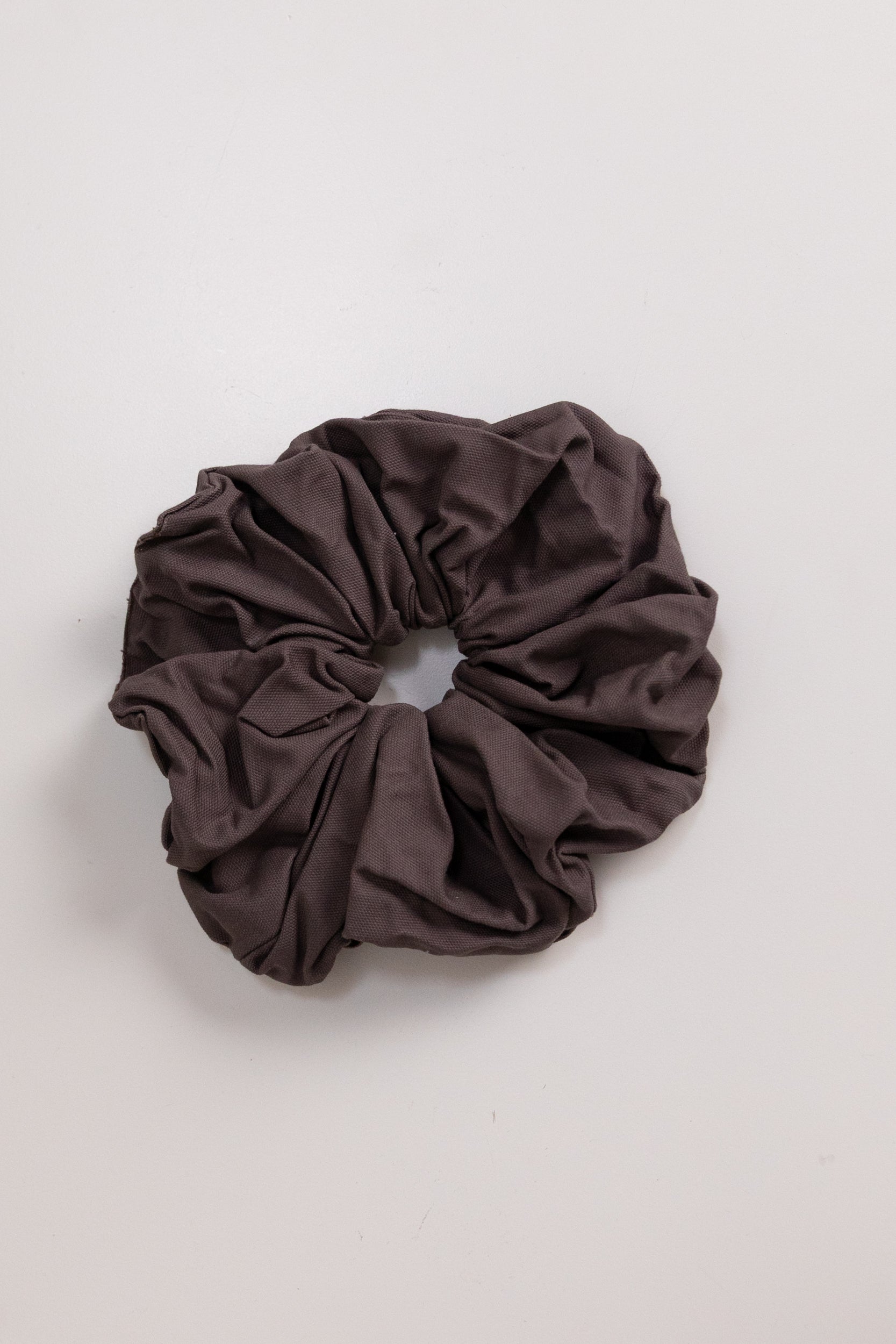 JUMBO BROWN CANVAS SCRUNCHIE