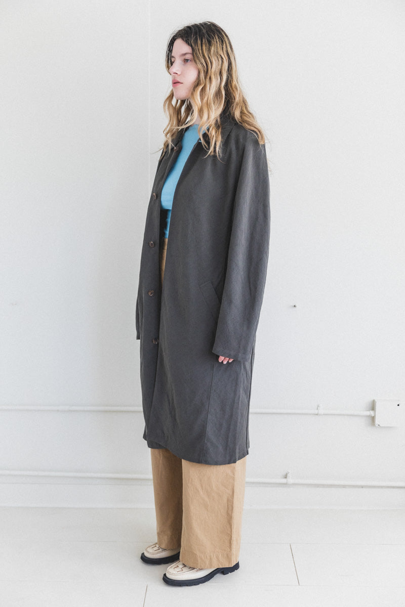 BOSFOR COAT IN KERSEY LINEN