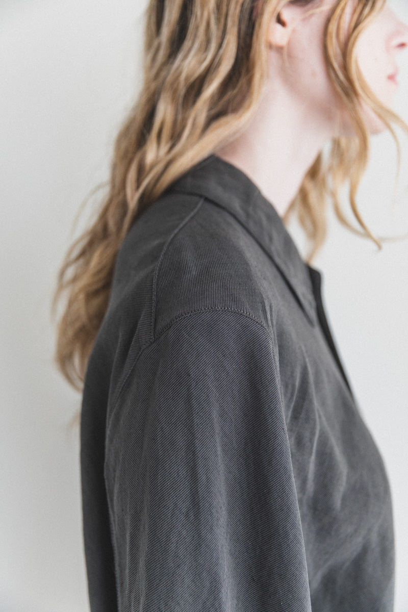 BOSFOR COAT IN KERSEY LINEN