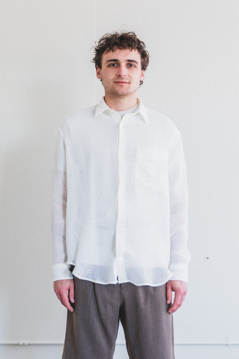 ETERNAL SHIRT IN SALT LINEN MESH
