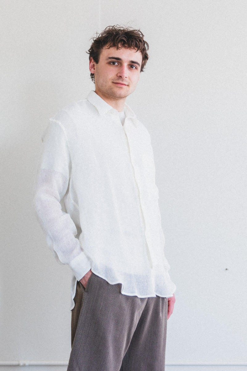 ETERNAL SHIRT IN SALT LINEN MESH