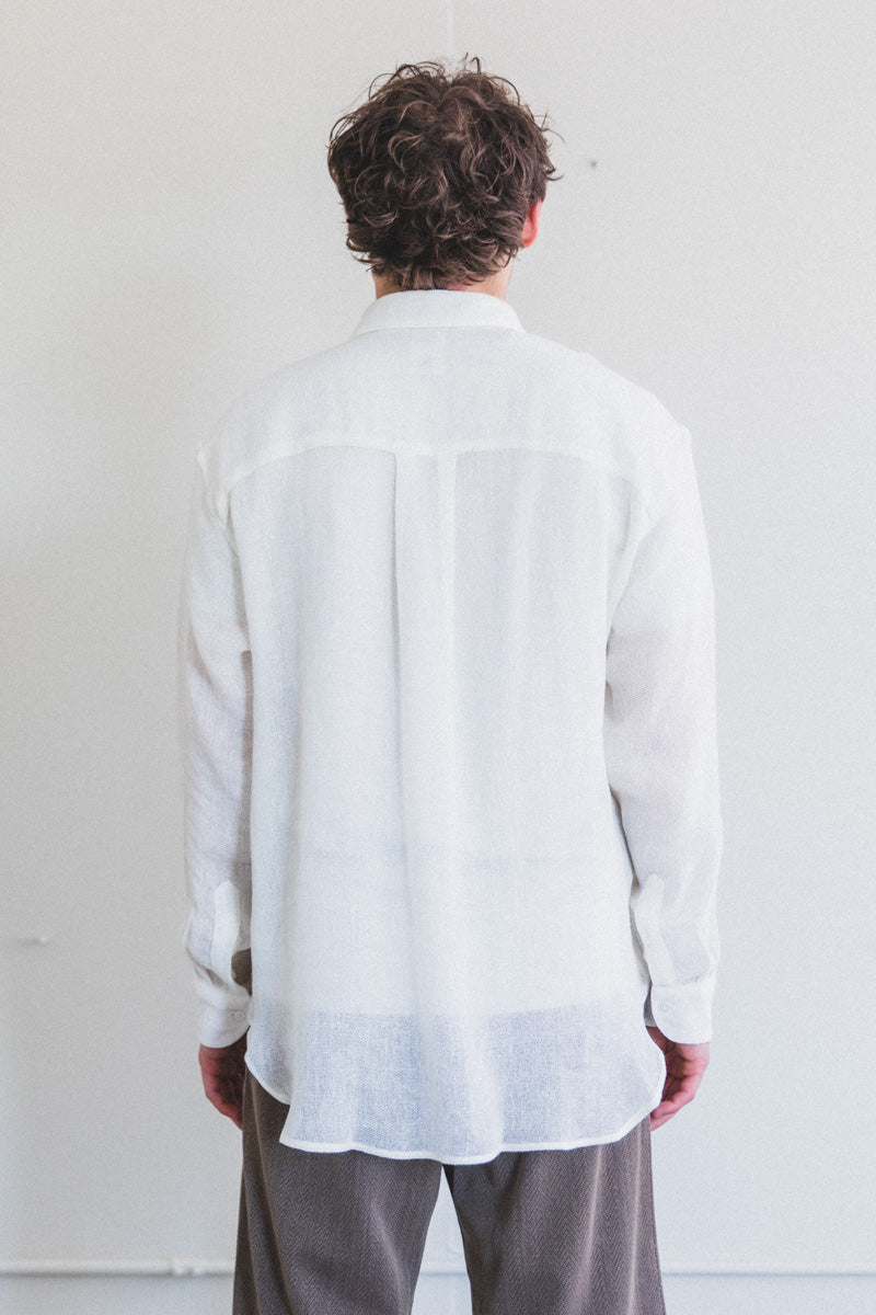 ETERNAL SHIRT IN SALT LINEN MESH
