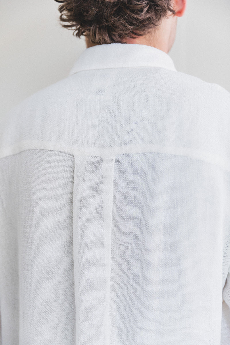 ETERNAL SHIRT IN SALT LINEN MESH
