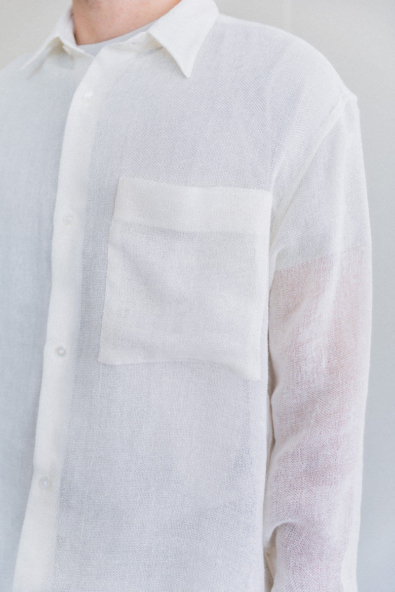 ETERNAL SHIRT IN SALT LINEN MESH