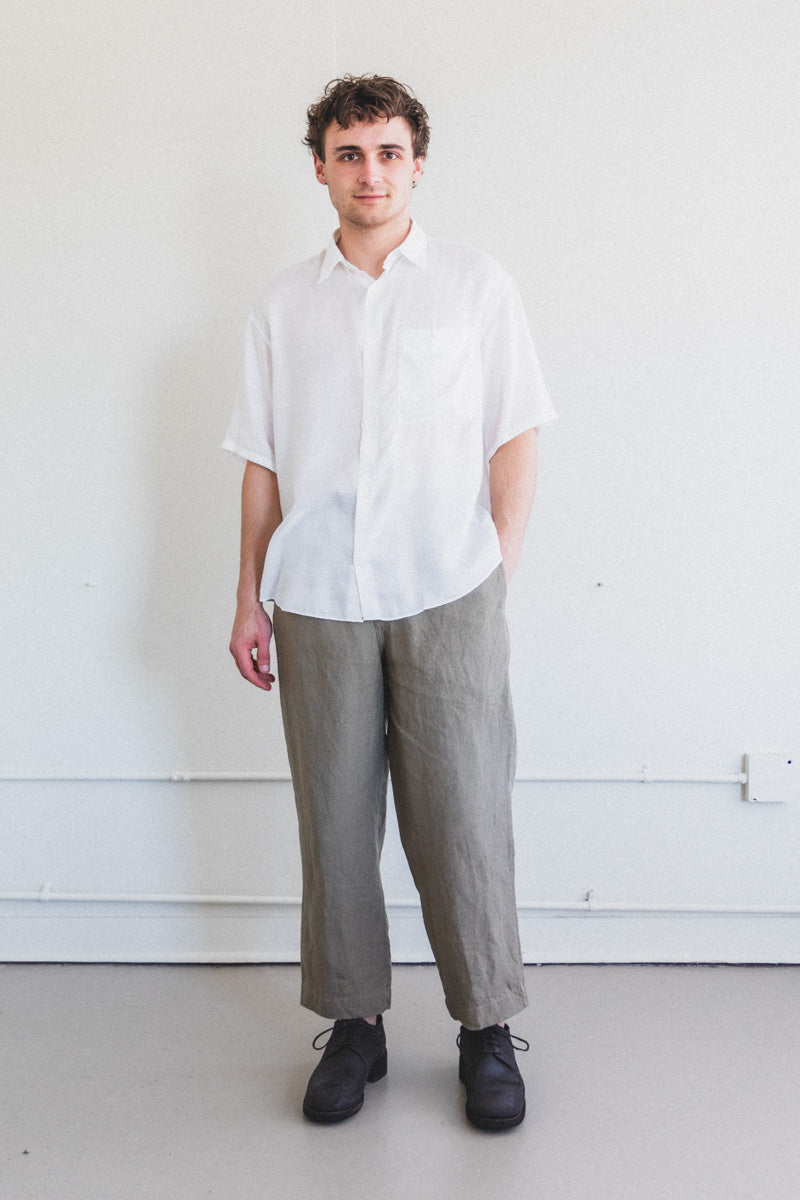 ETERNAL SHORT SLEEVE SUMMER SHIRT IN MILK FABRIC