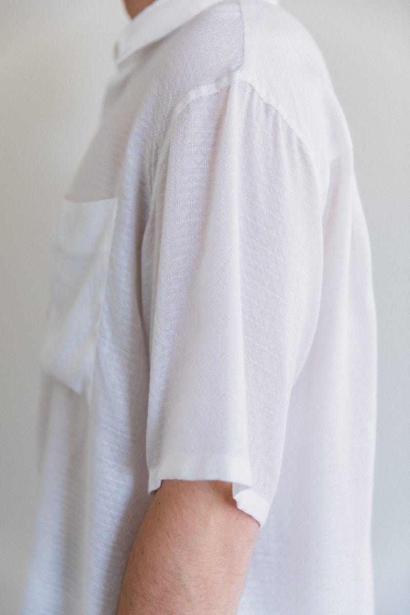 ETERNAL SHORT SLEEVE SUMMER SHIRT IN MILK FABRIC