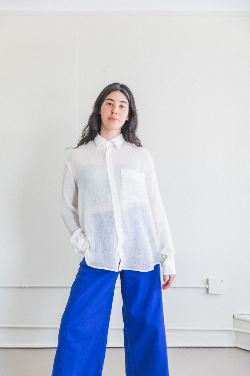 ETERNAL SHIRT IN SALT LINEN MESH