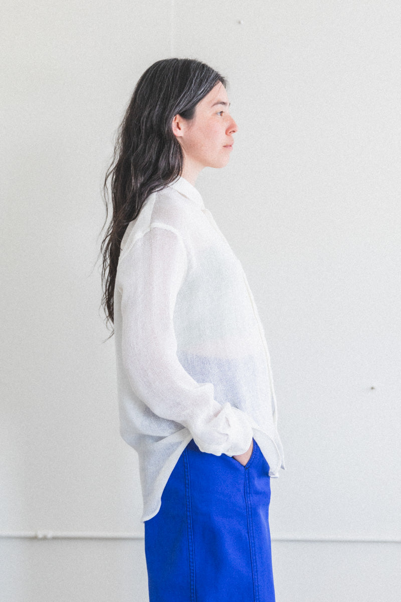 ETERNAL SHIRT IN SALT LINEN MESH